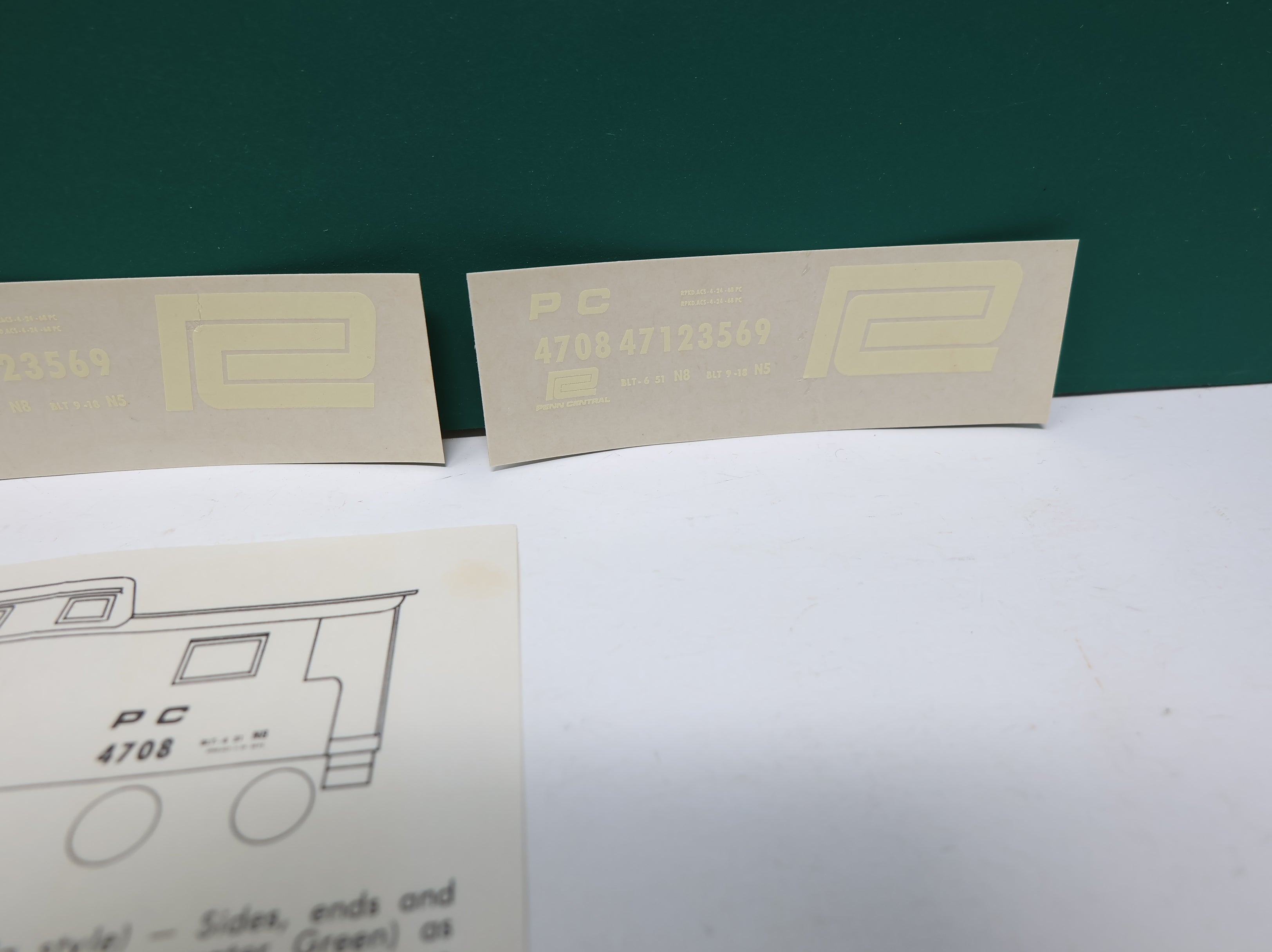 USED Champ Decals HC475 HO Scale Penn Central Caboose Decals