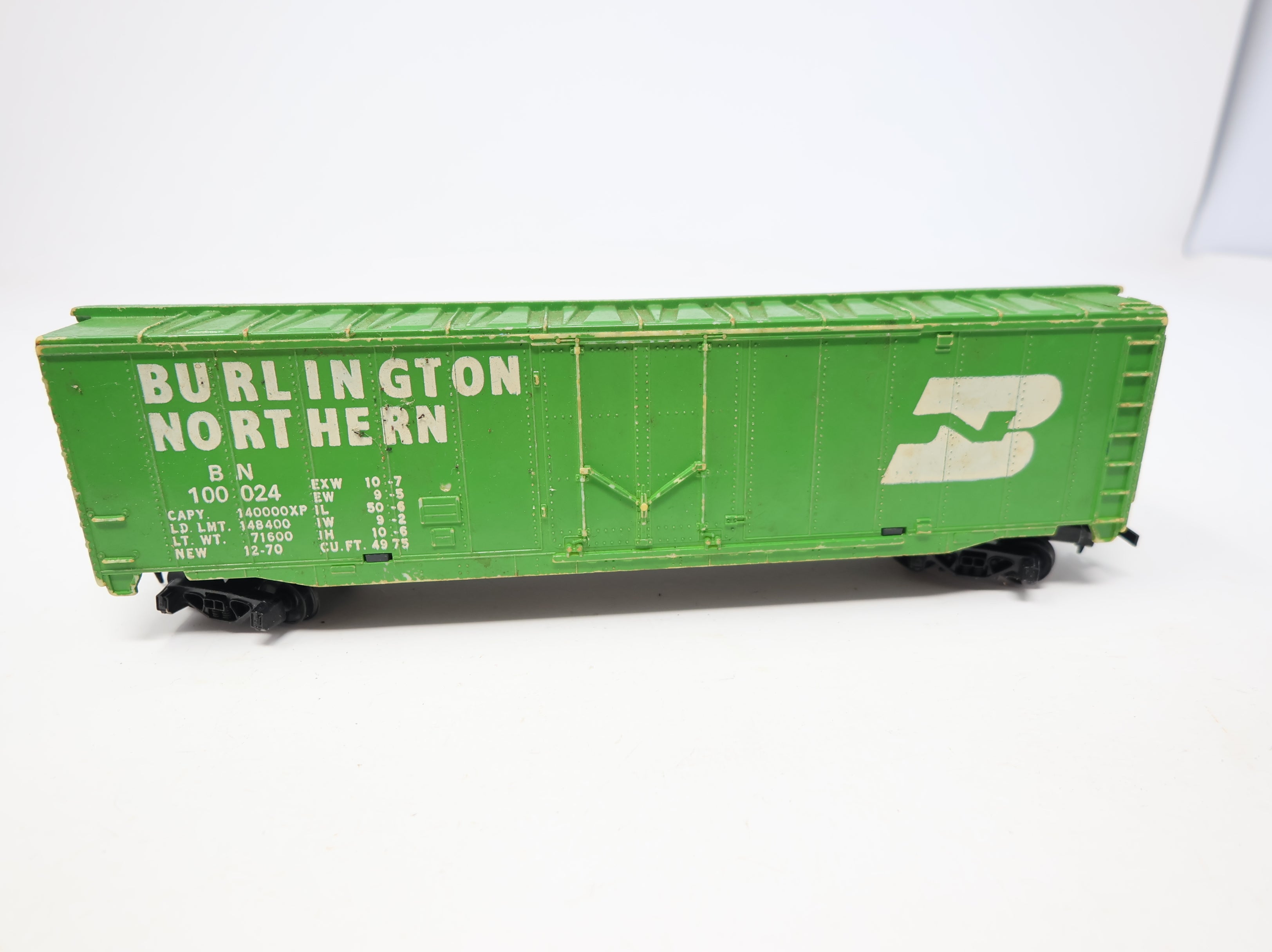 USED Tyco HO Scale 50' Box Car Burlington Northern BN #100024
