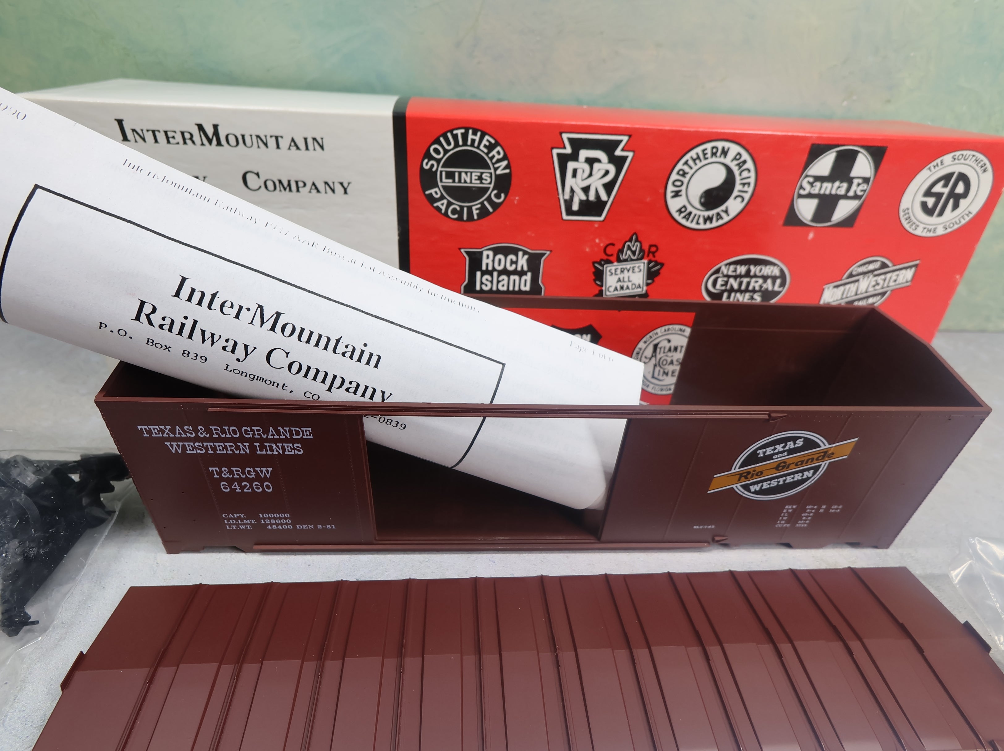 USED Intermountain O 40' DD Box Car Texas and Rio Grande Western Lines T&RGW #64260 KIT