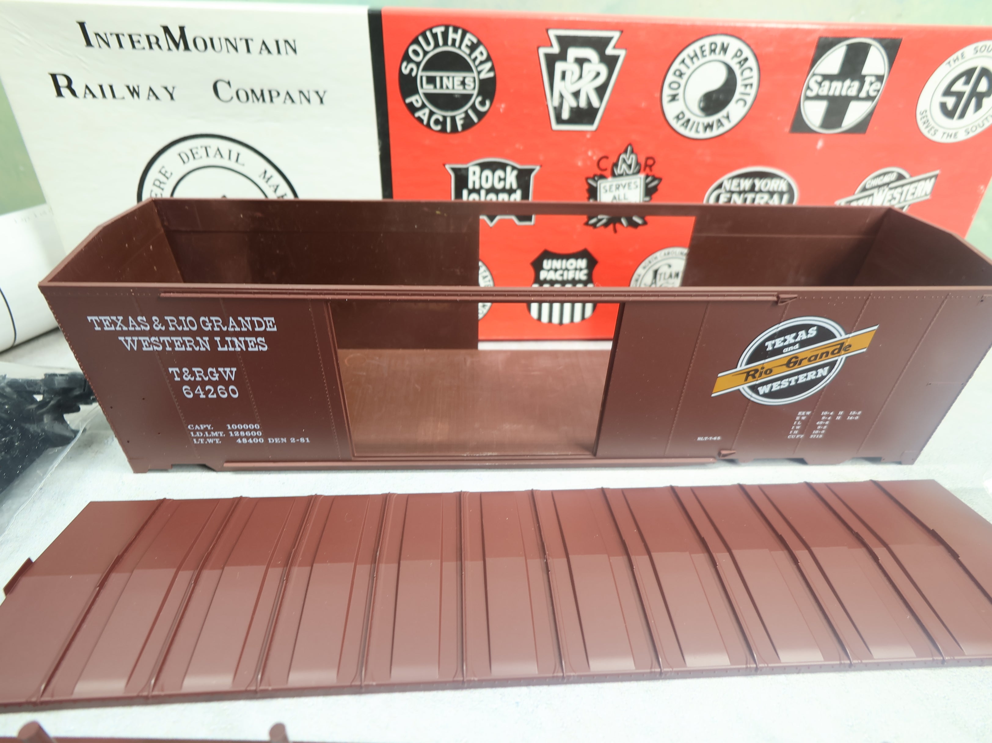 USED Intermountain O 40' DD Box Car Texas and Rio Grande Western Lines T&RGW #64260 KIT