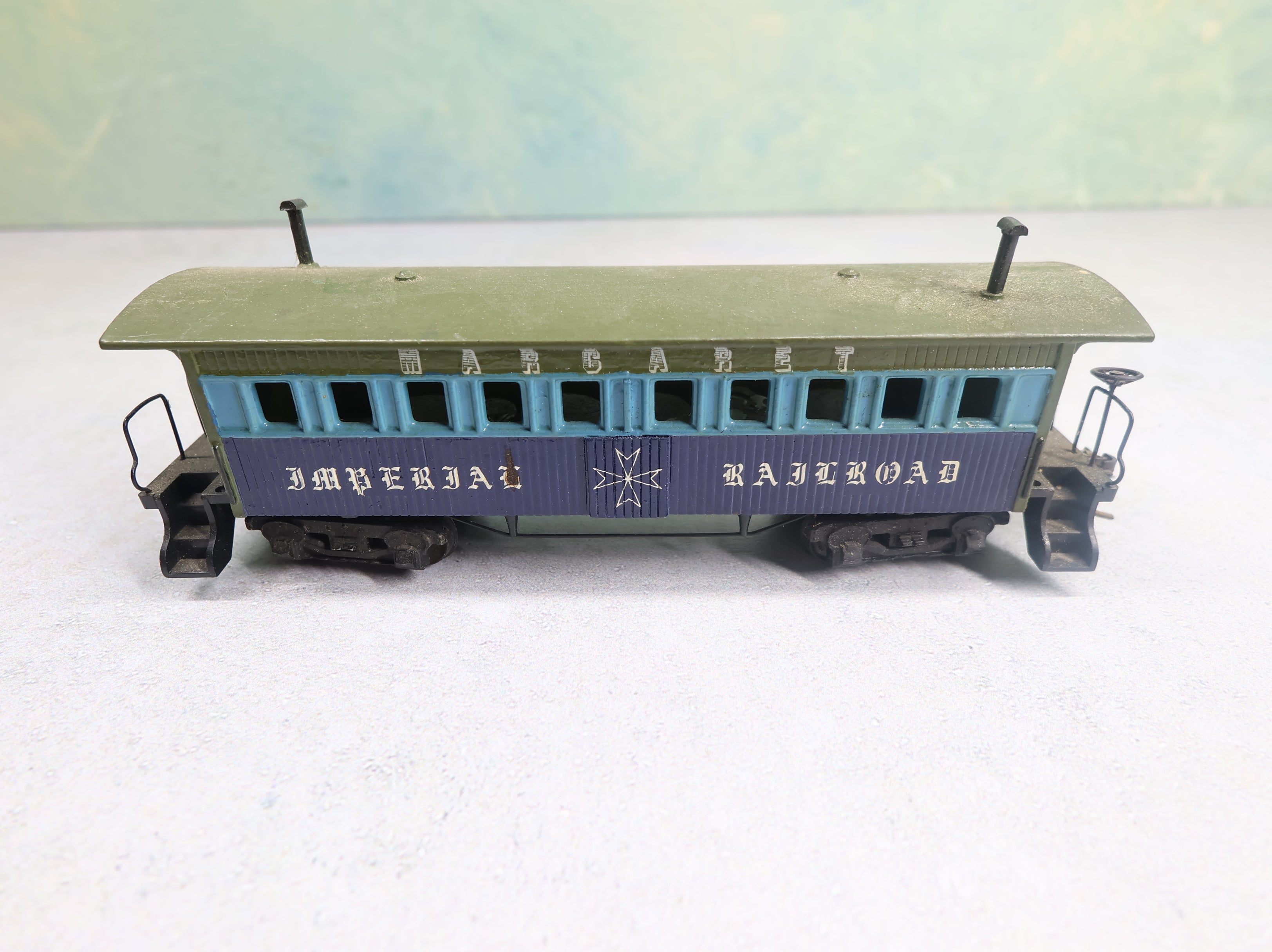 USED Mantua HO Scale Old-Time Passenger Car Imperial Railroad Marcaret Custom