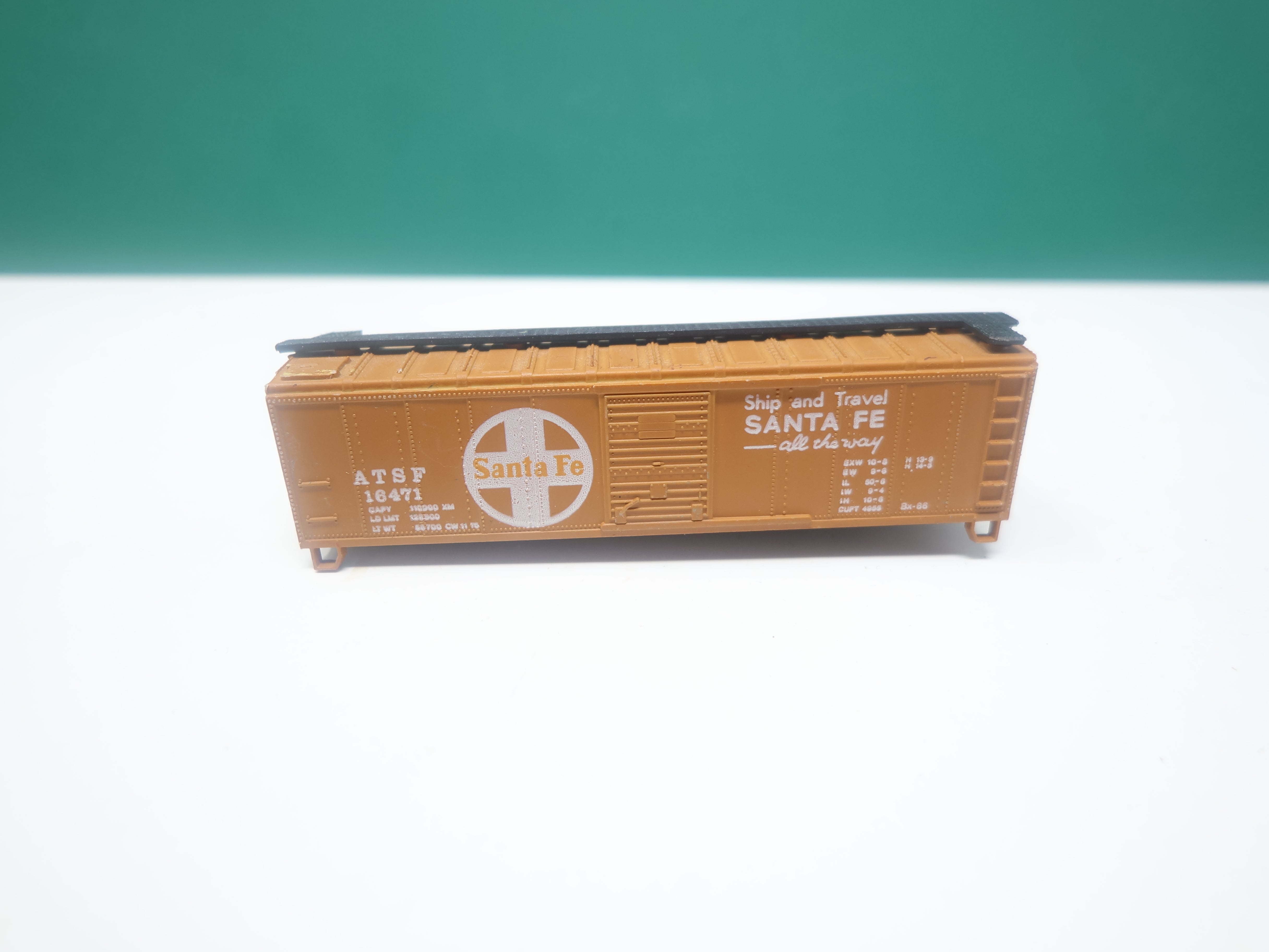 USED N Scale, 40' Box Car, Santa Fe ATSF #16471, No trucks