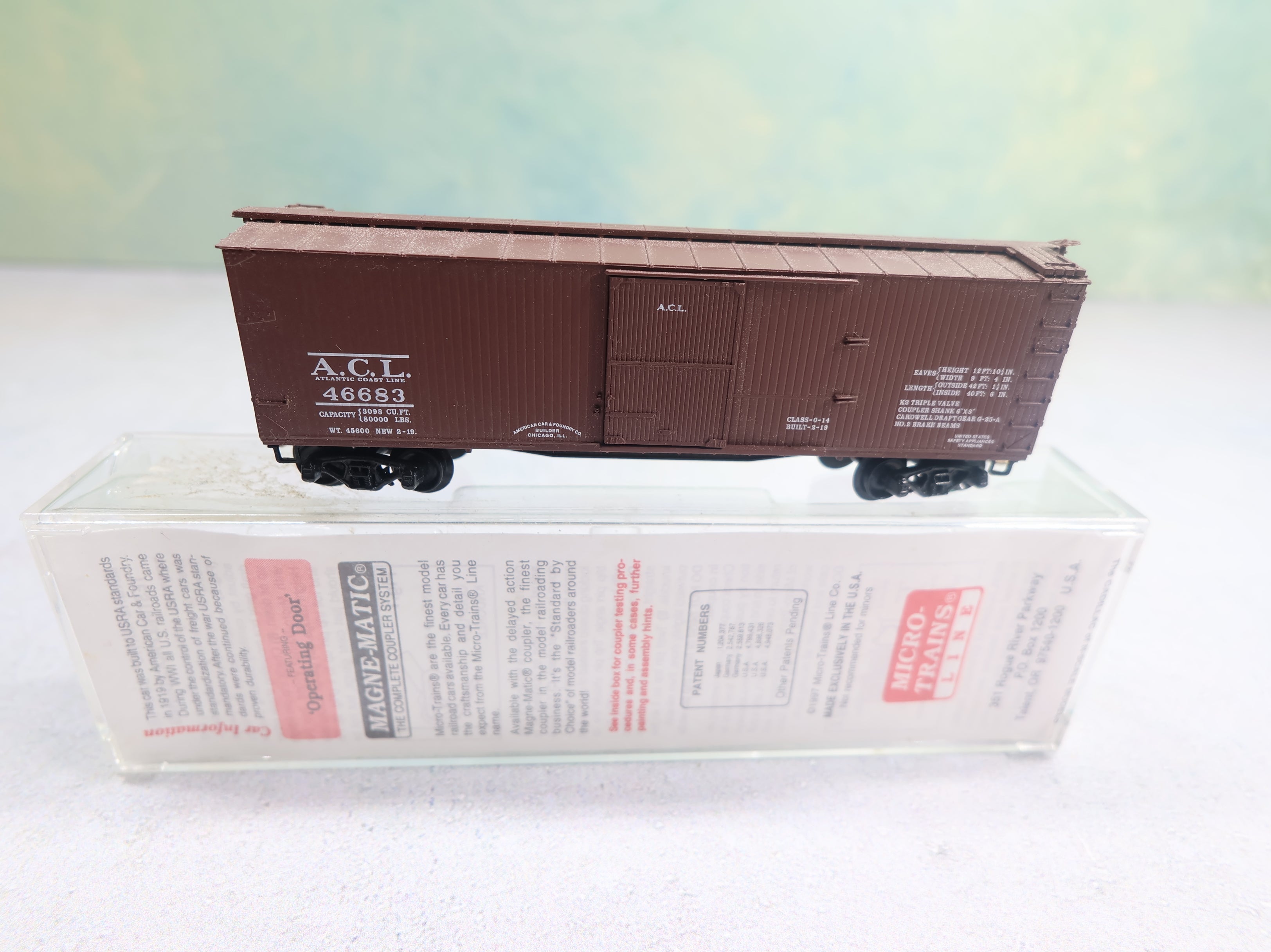 USED Micro-Trains 39080 N Scale 40' Double Sheathed Wood Box Car SD Atlantic Coast Line ACL #46683 Knuckle Couplers