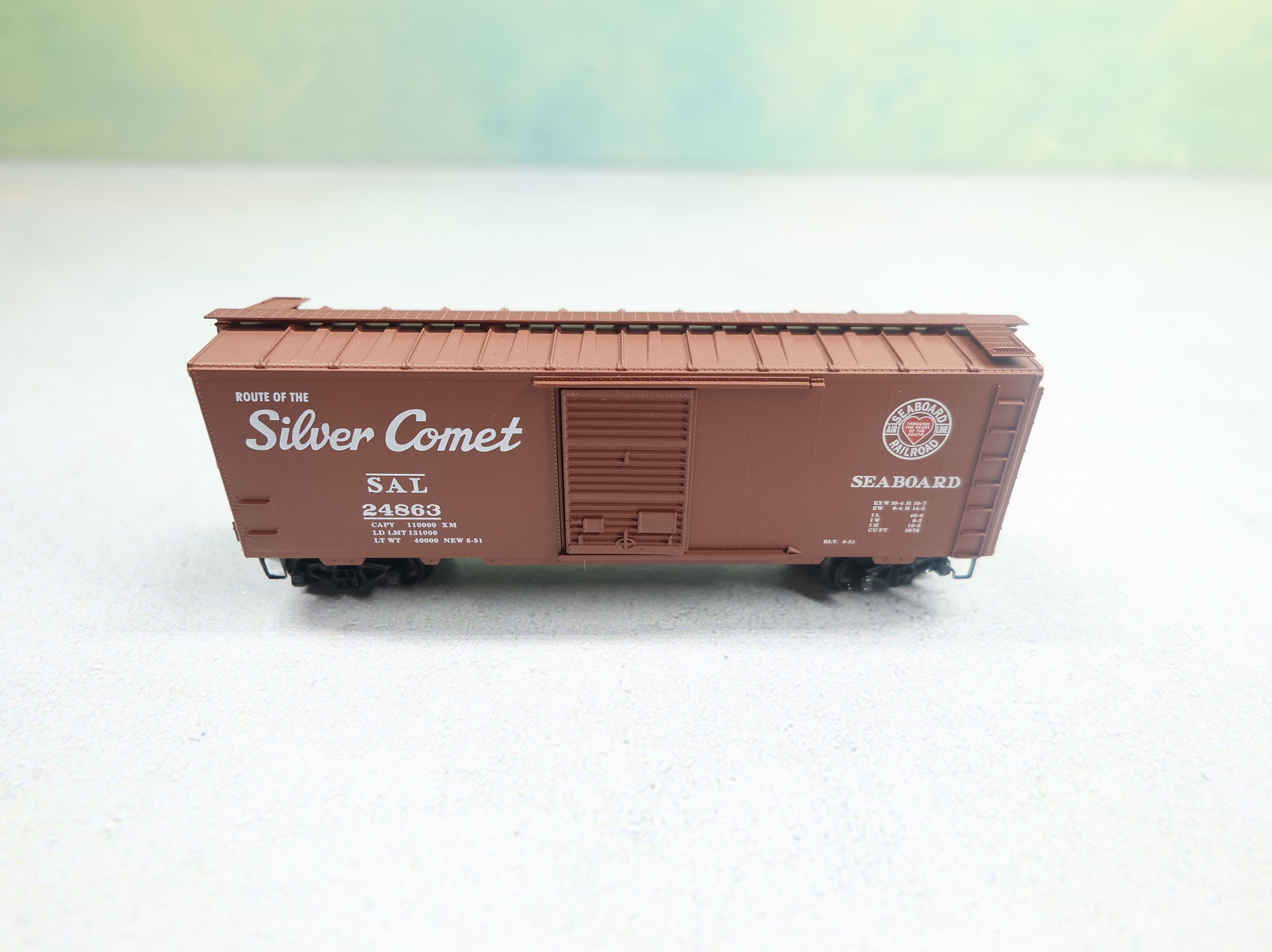 USED Micro-Trains 20660 N Scale 40' SD Box Car Seaboard Air Line SAL #24863 Knuckle Couplers