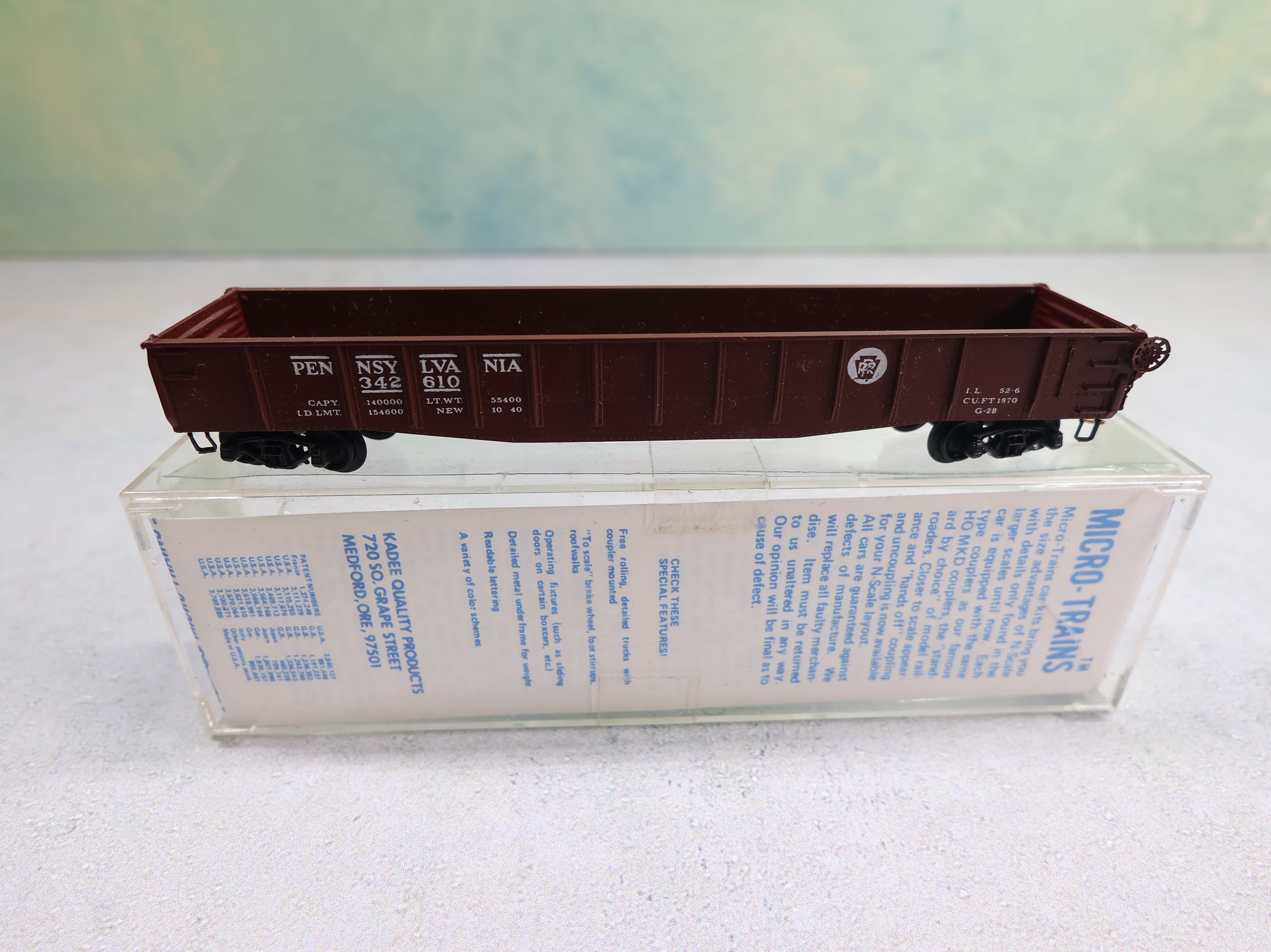USED Kadee 46470 N Scale Micro-Trains 50' Gondola w/ Drop Ends Pennsylvania #342610 Knuckle Couplers