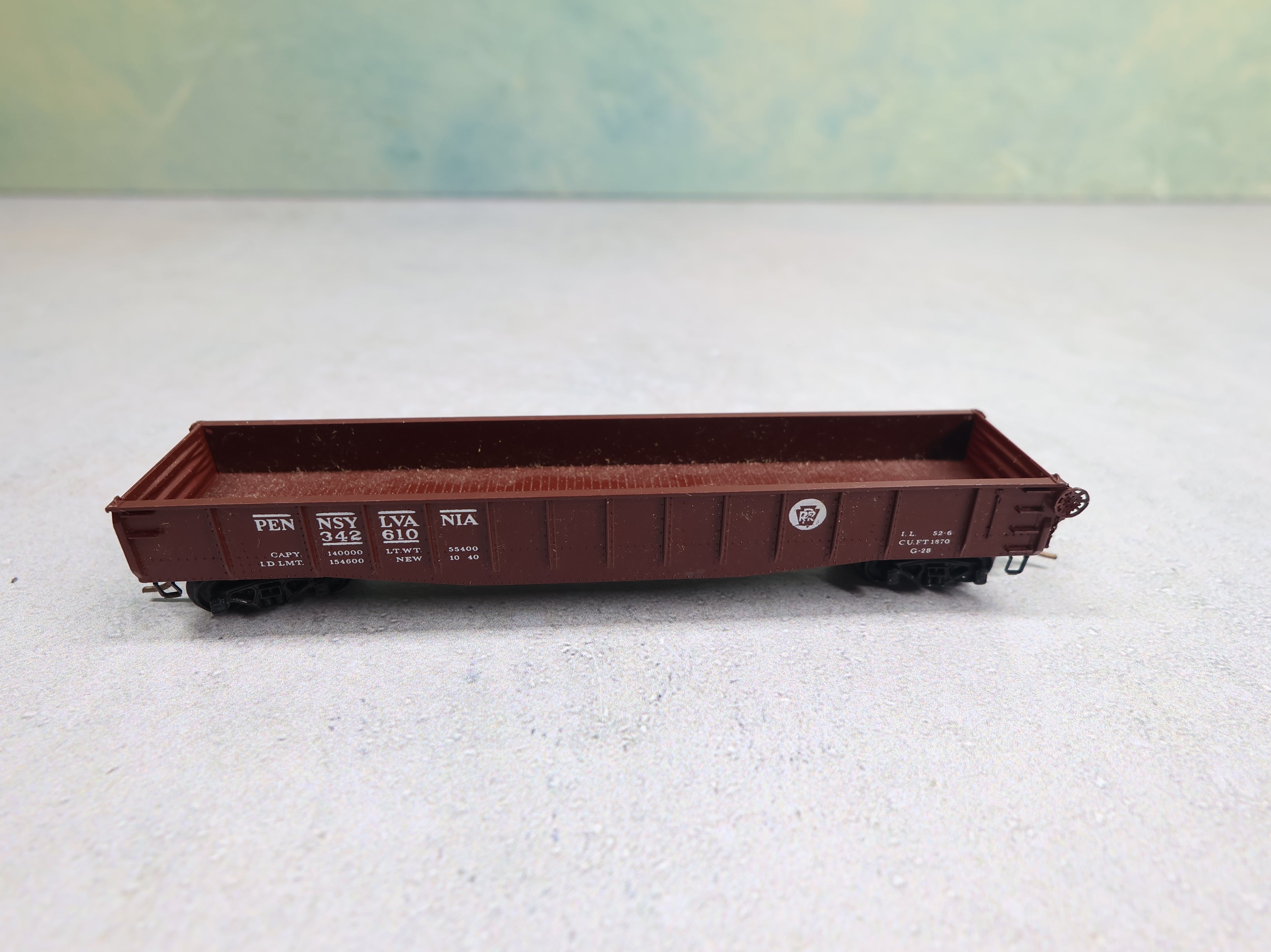 USED Kadee 46470 N Scale Micro-Trains 50' Gondola w/ Drop Ends Pennsylvania #342610 Knuckle Couplers
