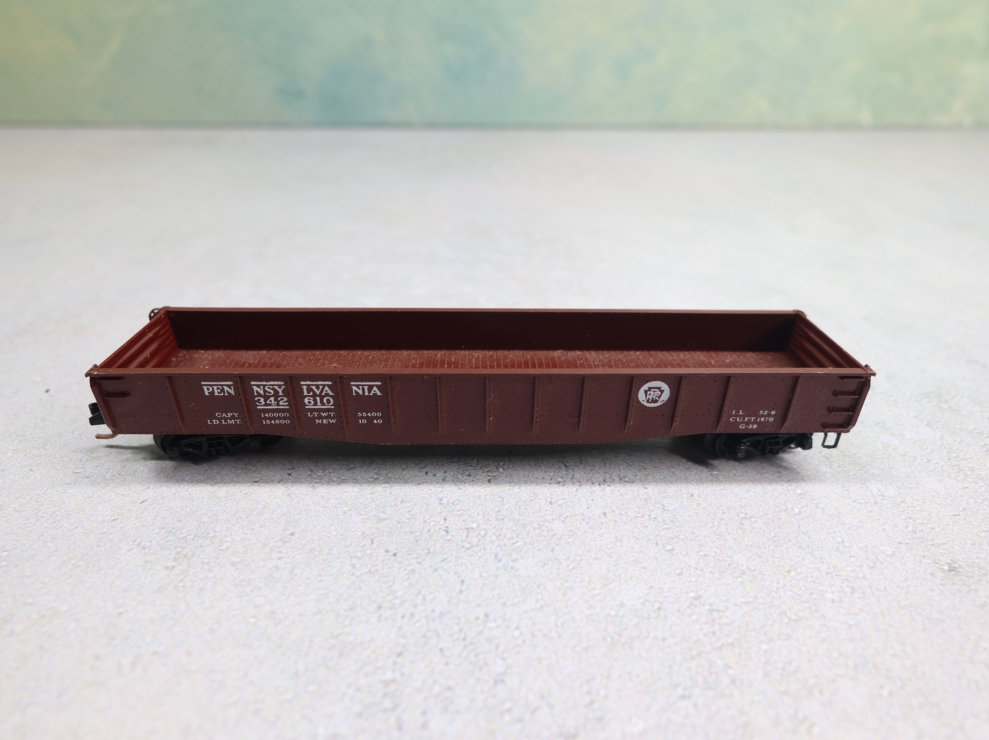USED Kadee 46470 N Scale Micro-Trains 50' Gondola w/ Drop Ends Pennsylvania #342610 Knuckle Couplers