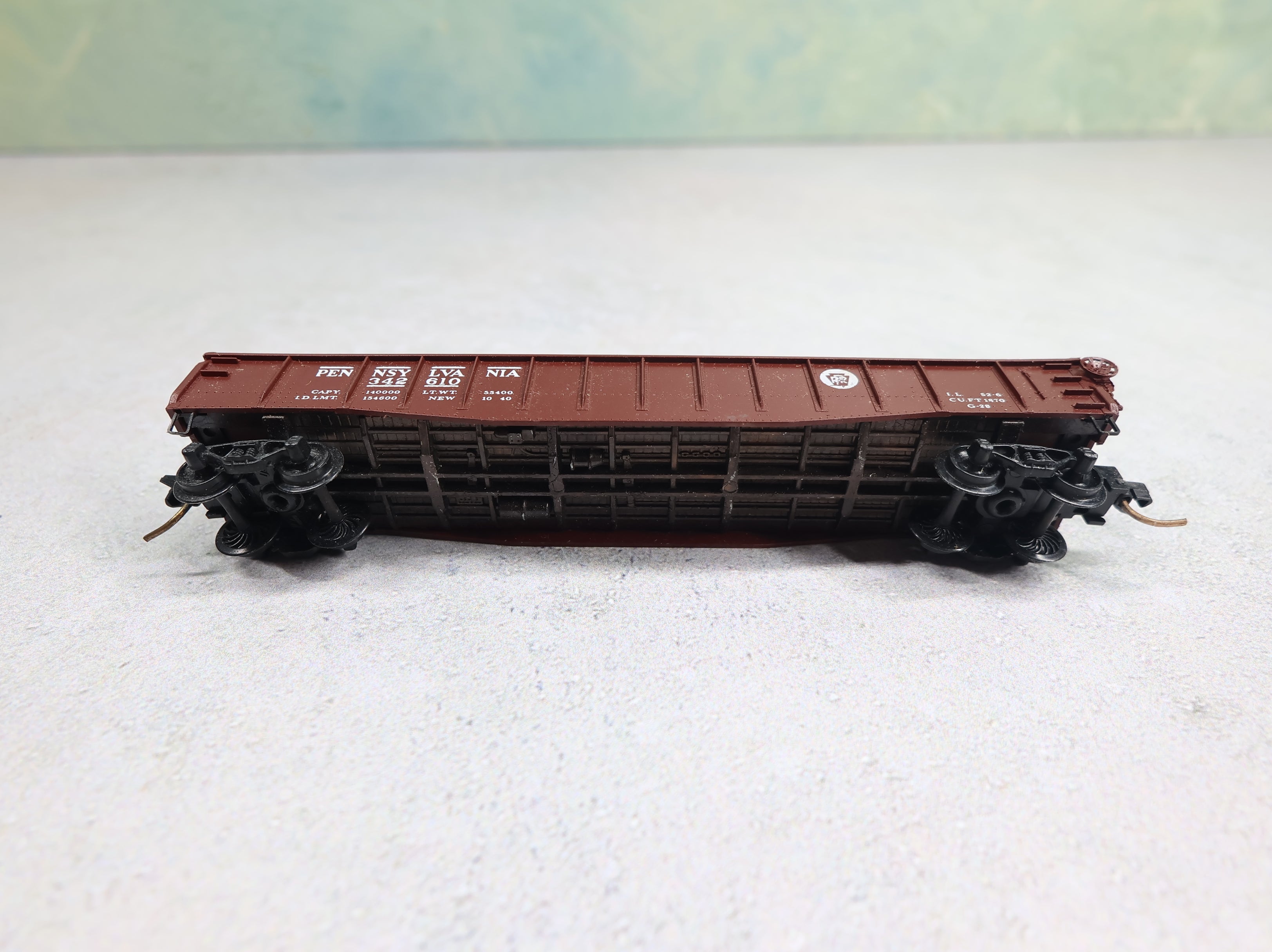 USED Kadee 46470 N Scale Micro-Trains 50' Gondola w/ Drop Ends Pennsylvania #342610 Knuckle Couplers