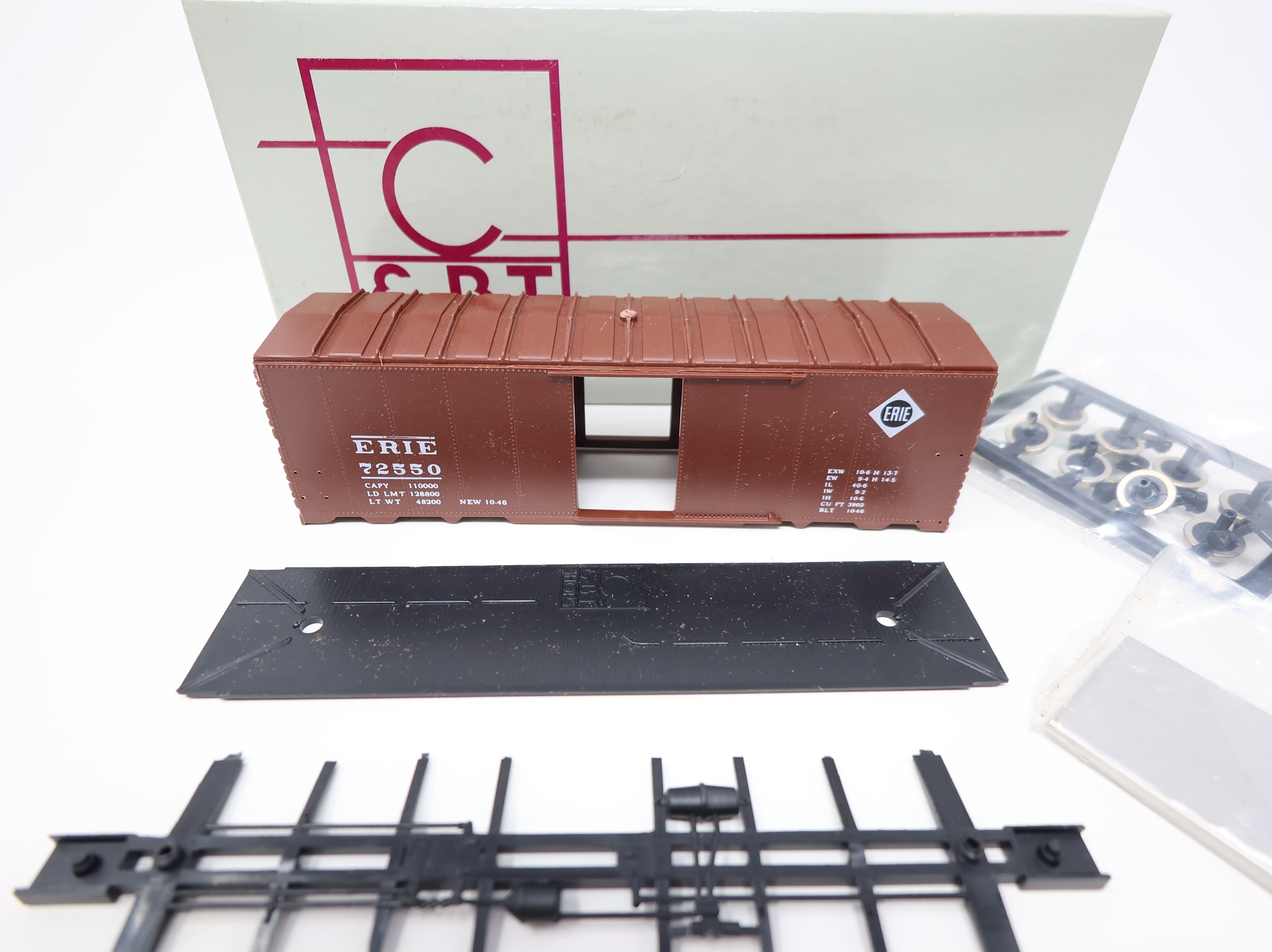 USED C&BT SHOPS HO Scale 40' AAR Box Car 1944 Anthracite Series Erie #72550 KIT