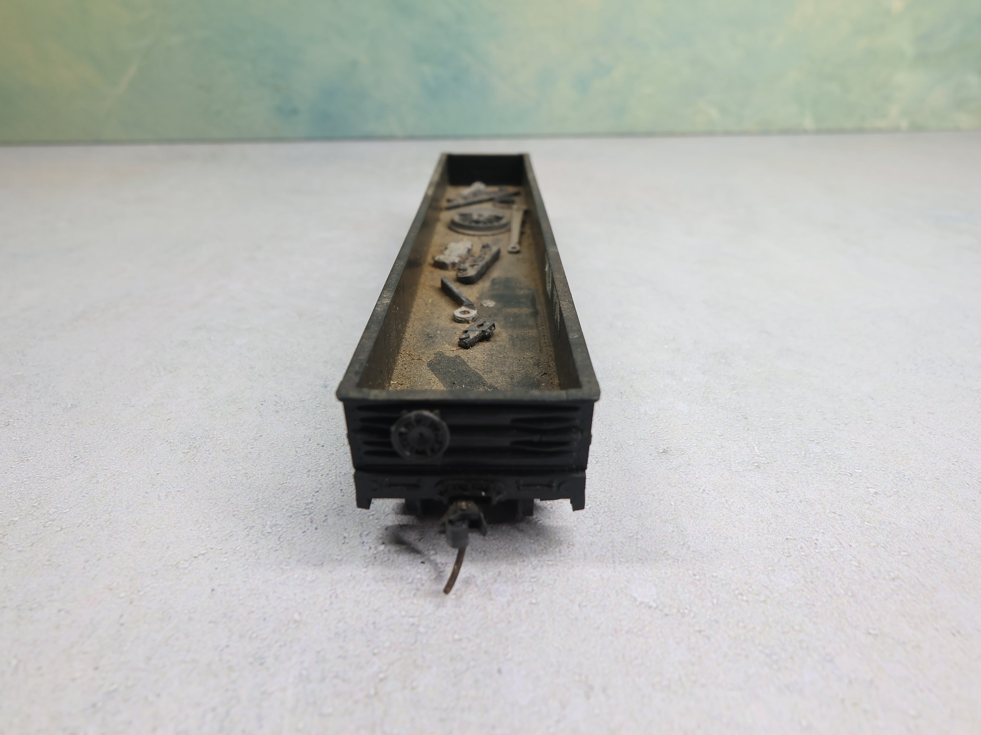 USED Athearn HO Scale 50' Gondola Erie Lackawanna EL #15487 Scrap Load