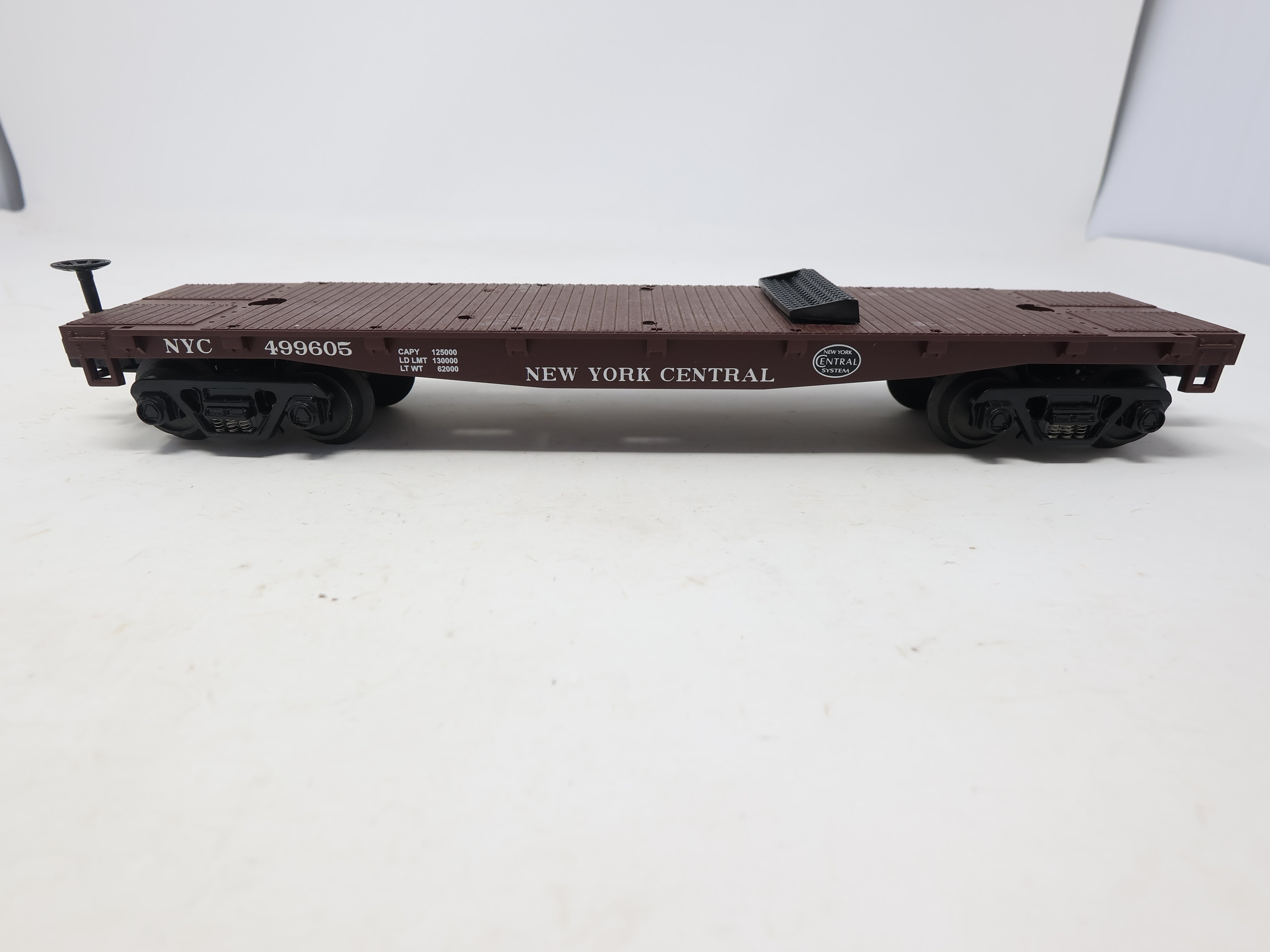 USED MTH Rail King 33-7608 O, Flat Car, New York Central NYC #499605