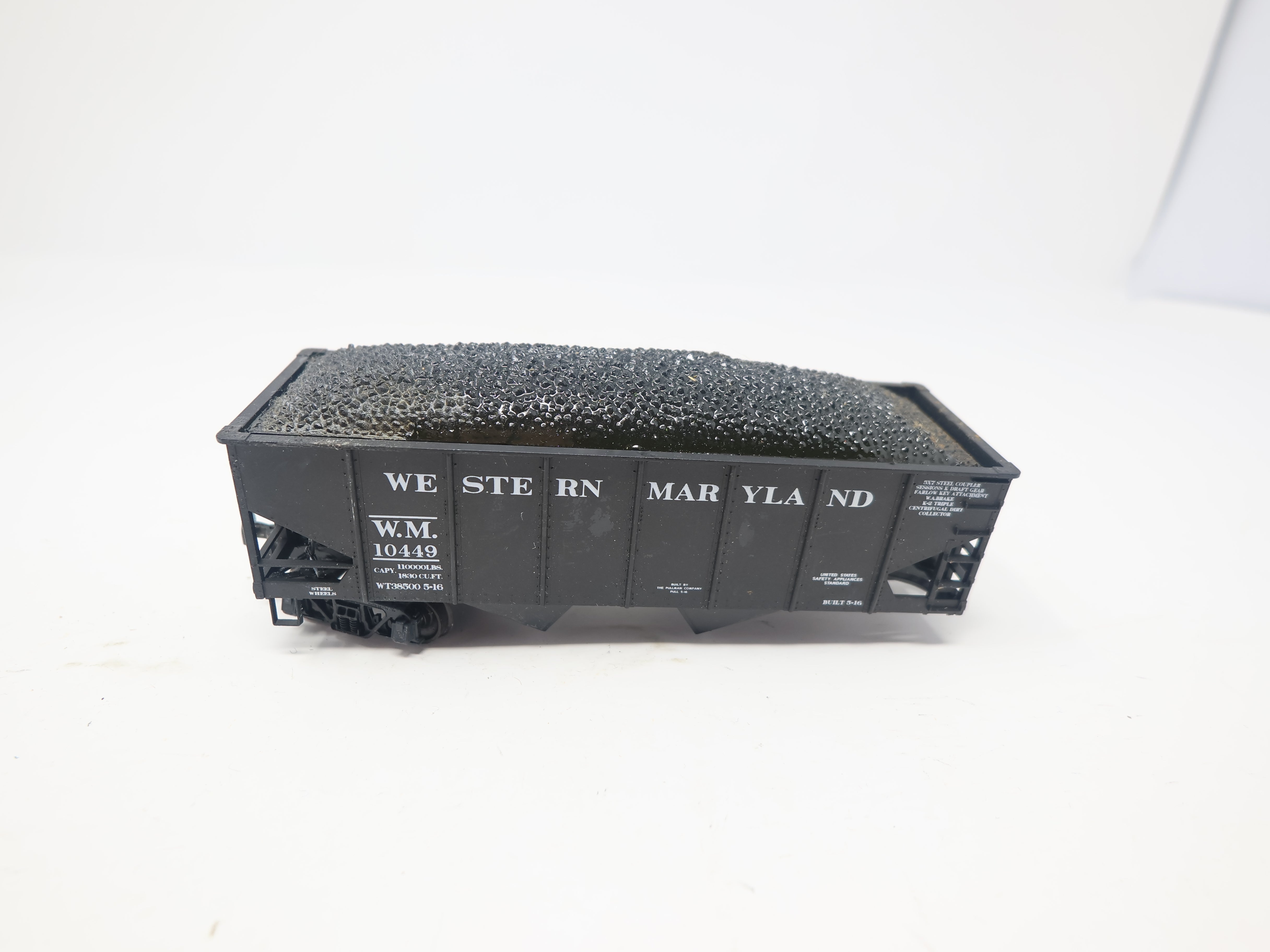 USED Accurail HO Scale, 2 Bay Open Hopper, Western Maryland WM #10449, Rough
