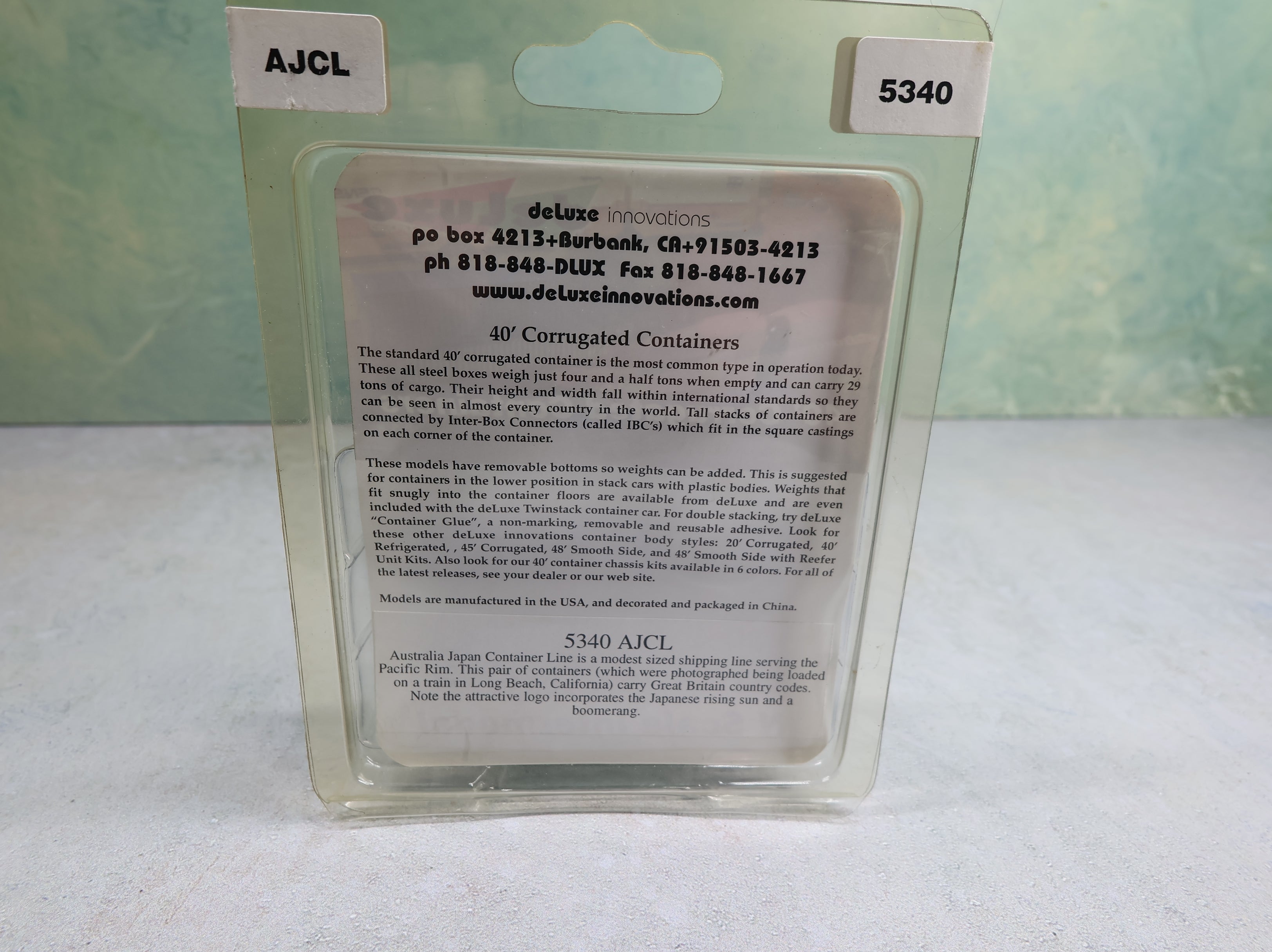Deluxe 5340 N Scale 40' Corrugated Containers AJCL (2 pcs)