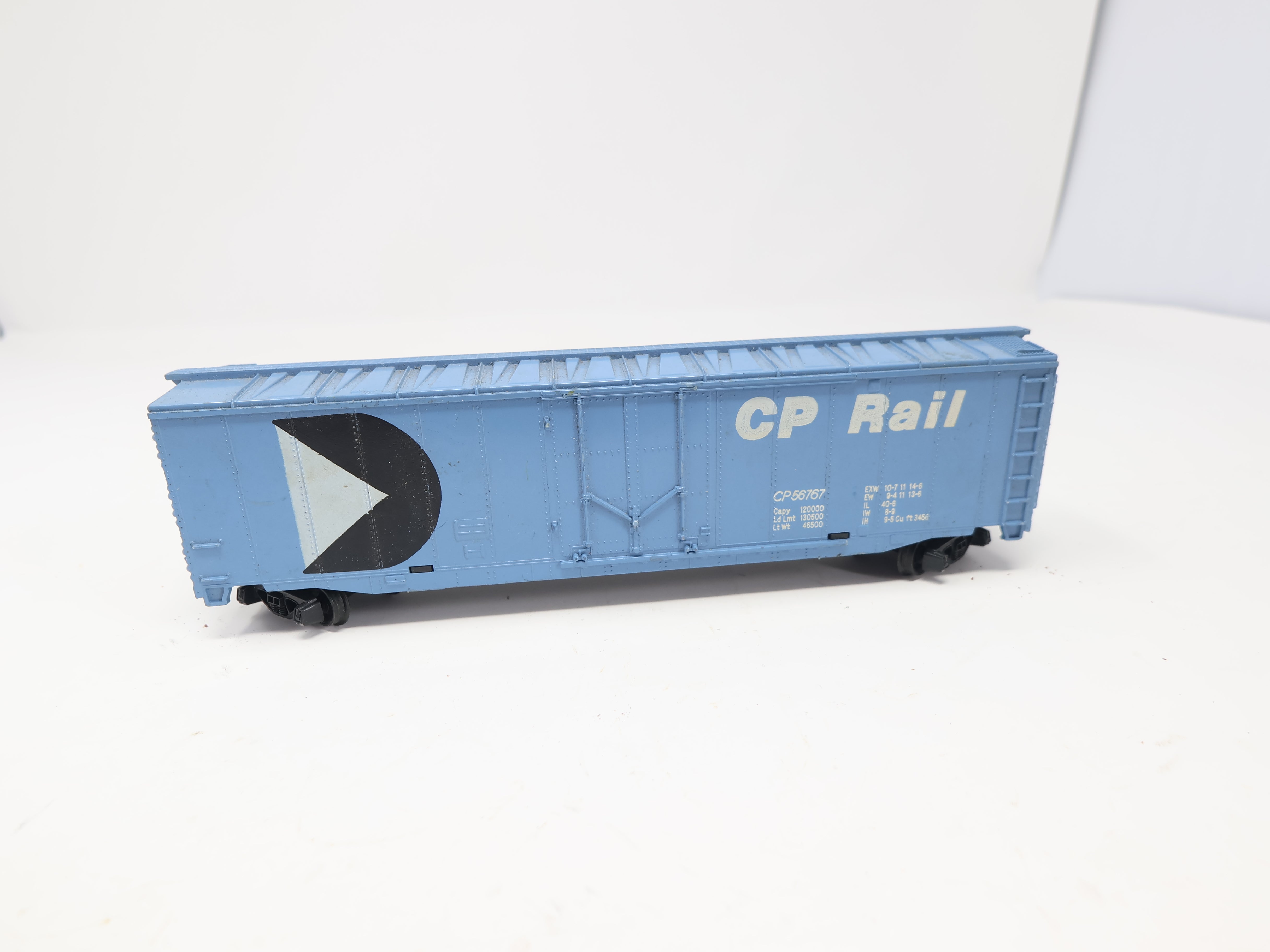 USED Tyco HO Scale, 50' Steel Box Car, Canadian Pacific CP #56767, CP Rail