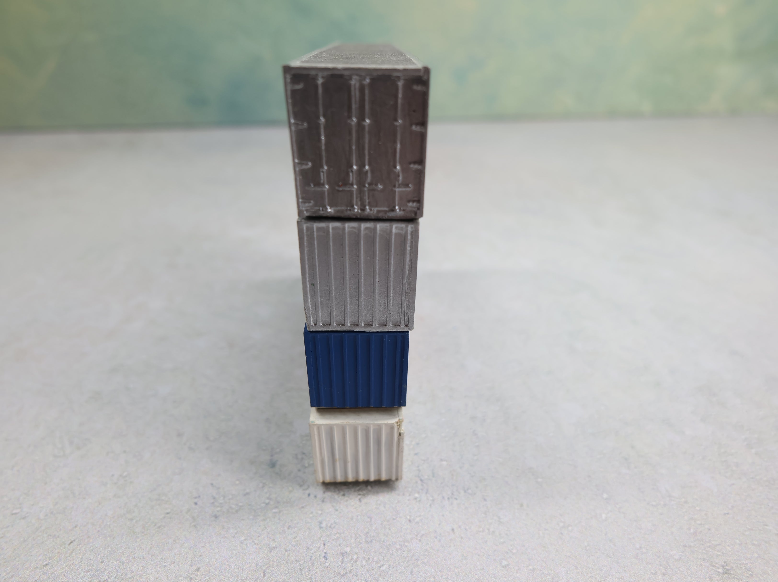 USED N Scale Lot of 3 Custom 40' Containers NP, GN, Frisco, Silver Undecorated (4 pcs)