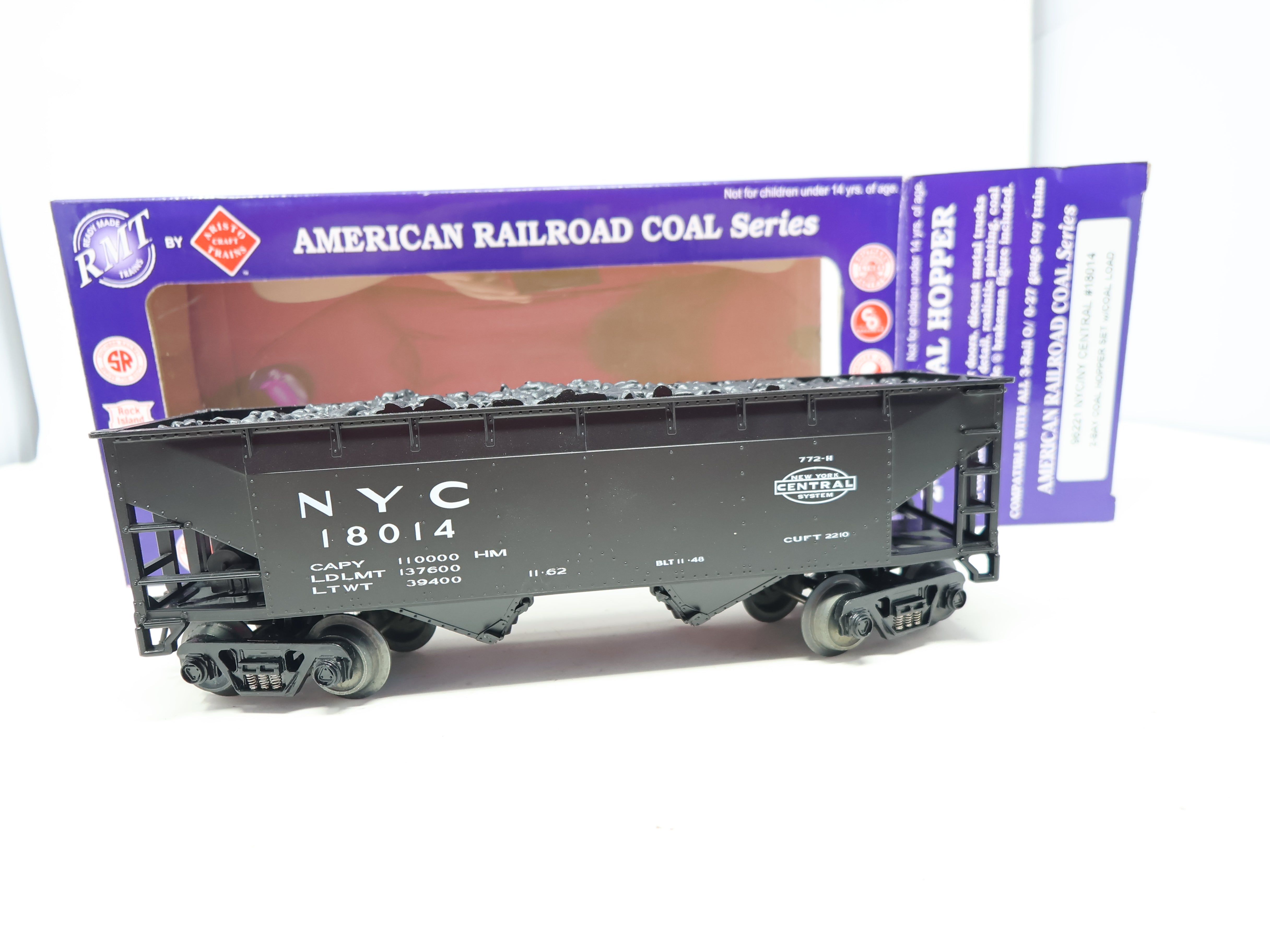 USED RMT #96221 O, 2 Bay Coal Hopper, New York Central NYC #18014