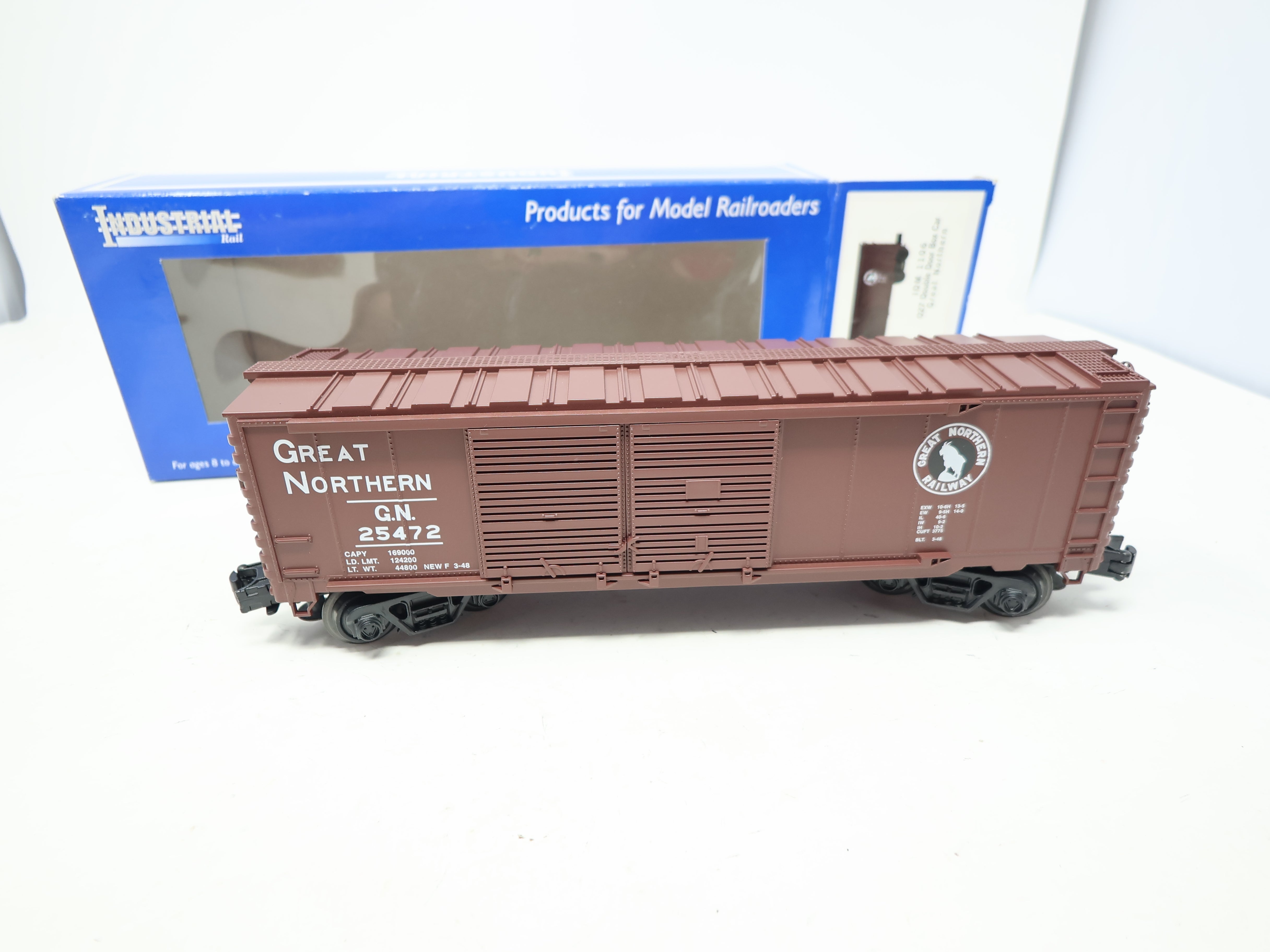 USED Industrial Rail 1106 O, Double Door Box Car, Great Northern GN #25472, O27