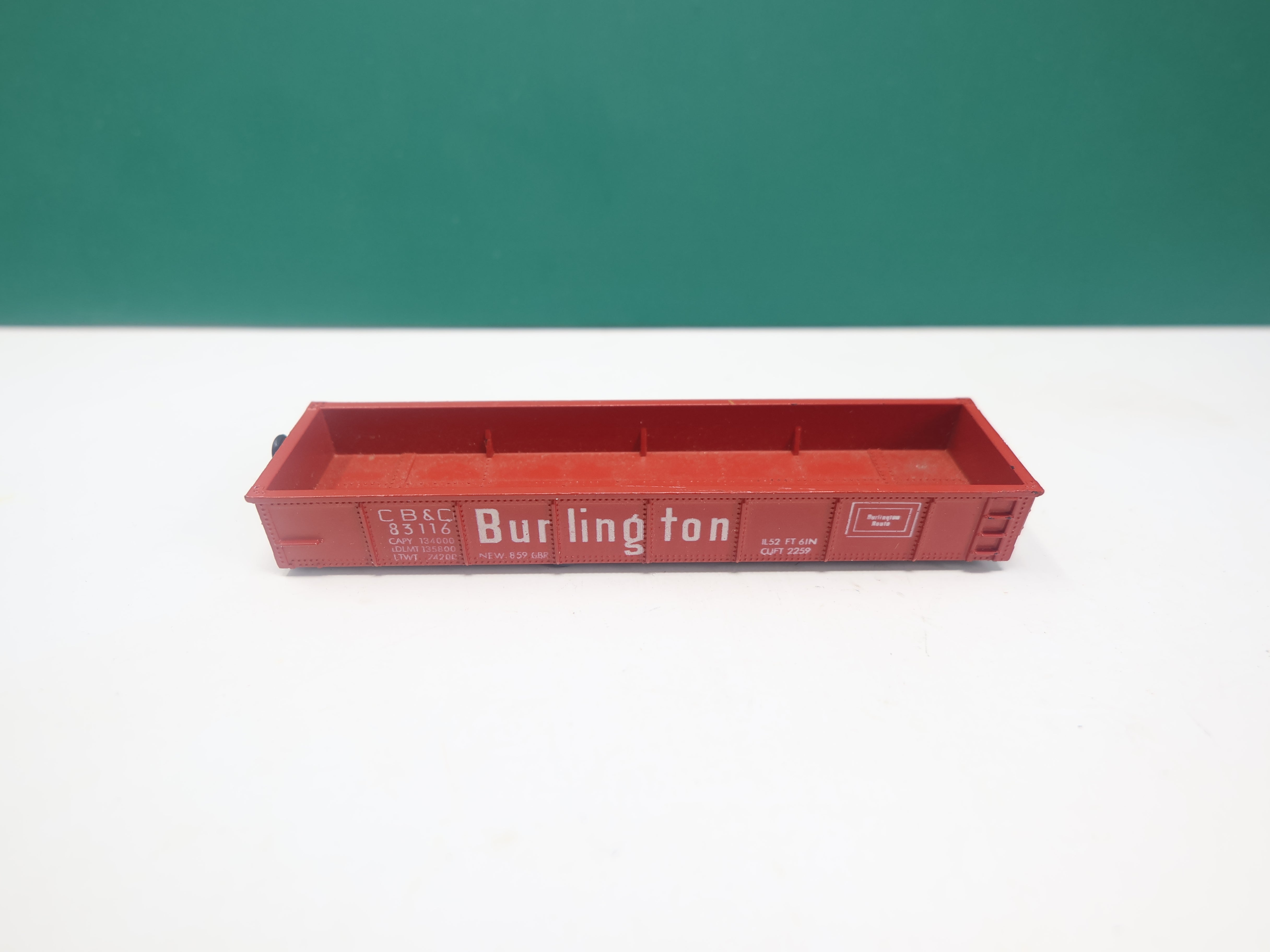 USED TRIX N Scale, Gondola, Burlington CB&Q #83116, No Trucks