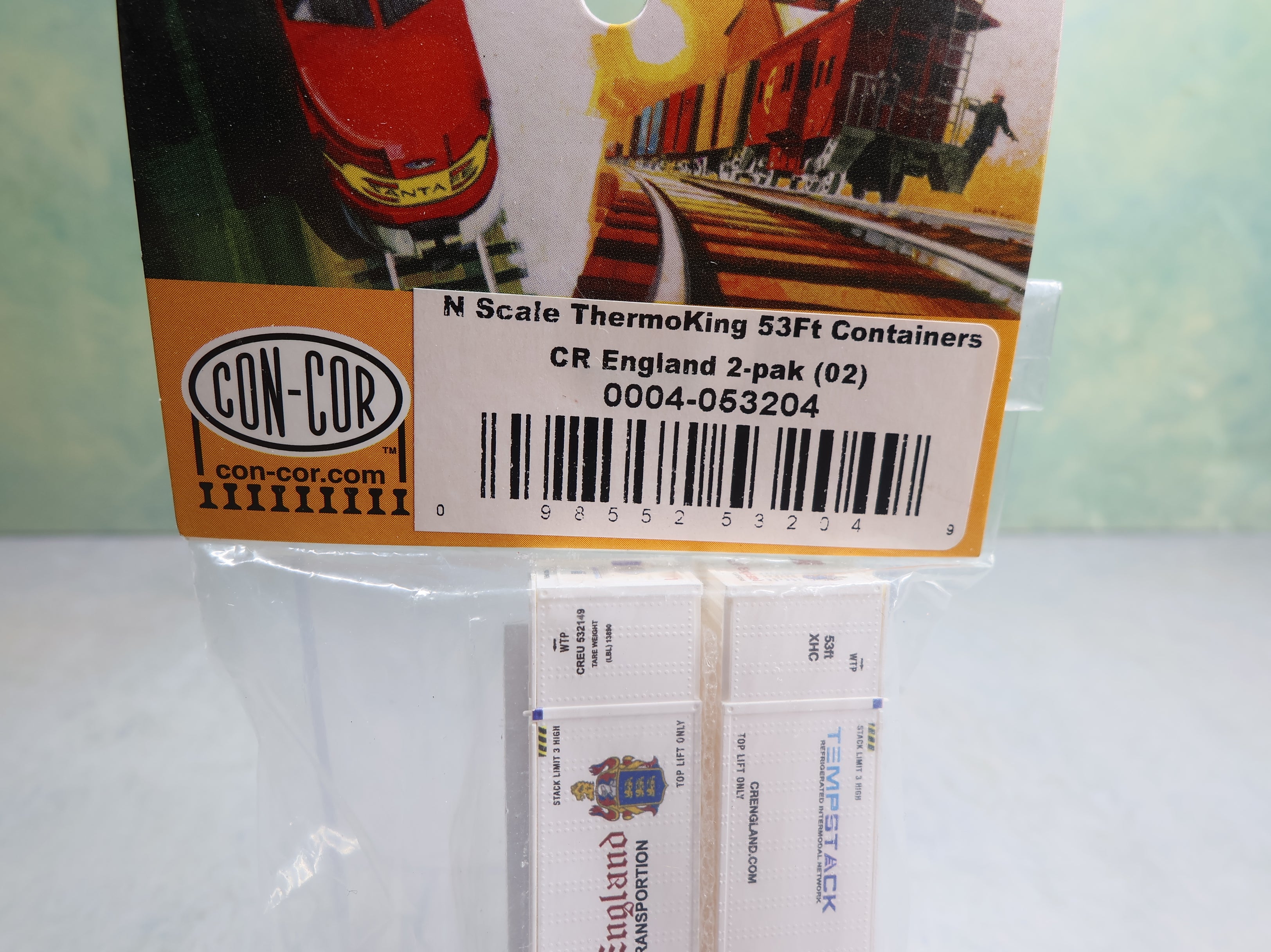 Con-Cor #4-053204 N Scale 53' ThermoKing Containers CR England (2 pcs)