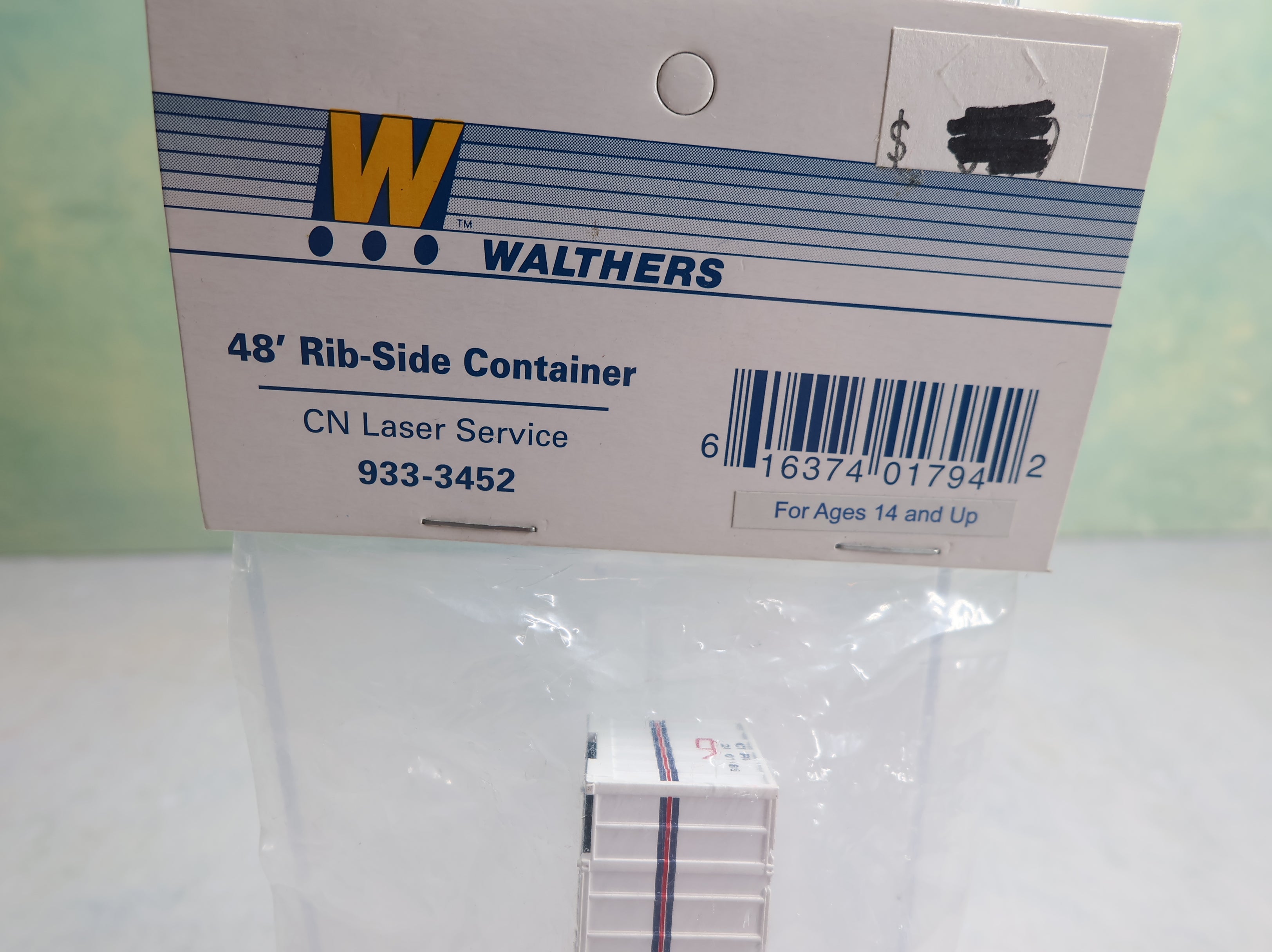 Walthers 933-3452 N Scale 48' Rib-Side Container Canadian National #280185 Laser