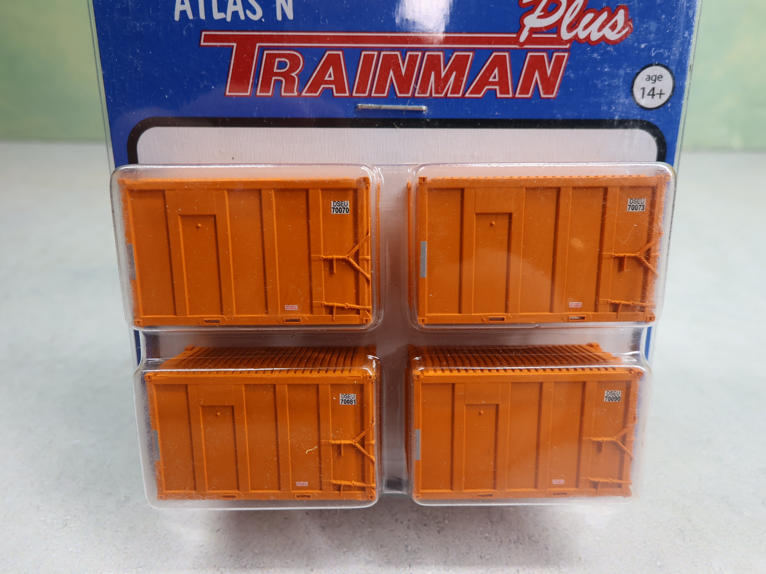 Atlas Trainman Plus N Scale 20' High-Cube MSW Container DSEU (4 pcs)