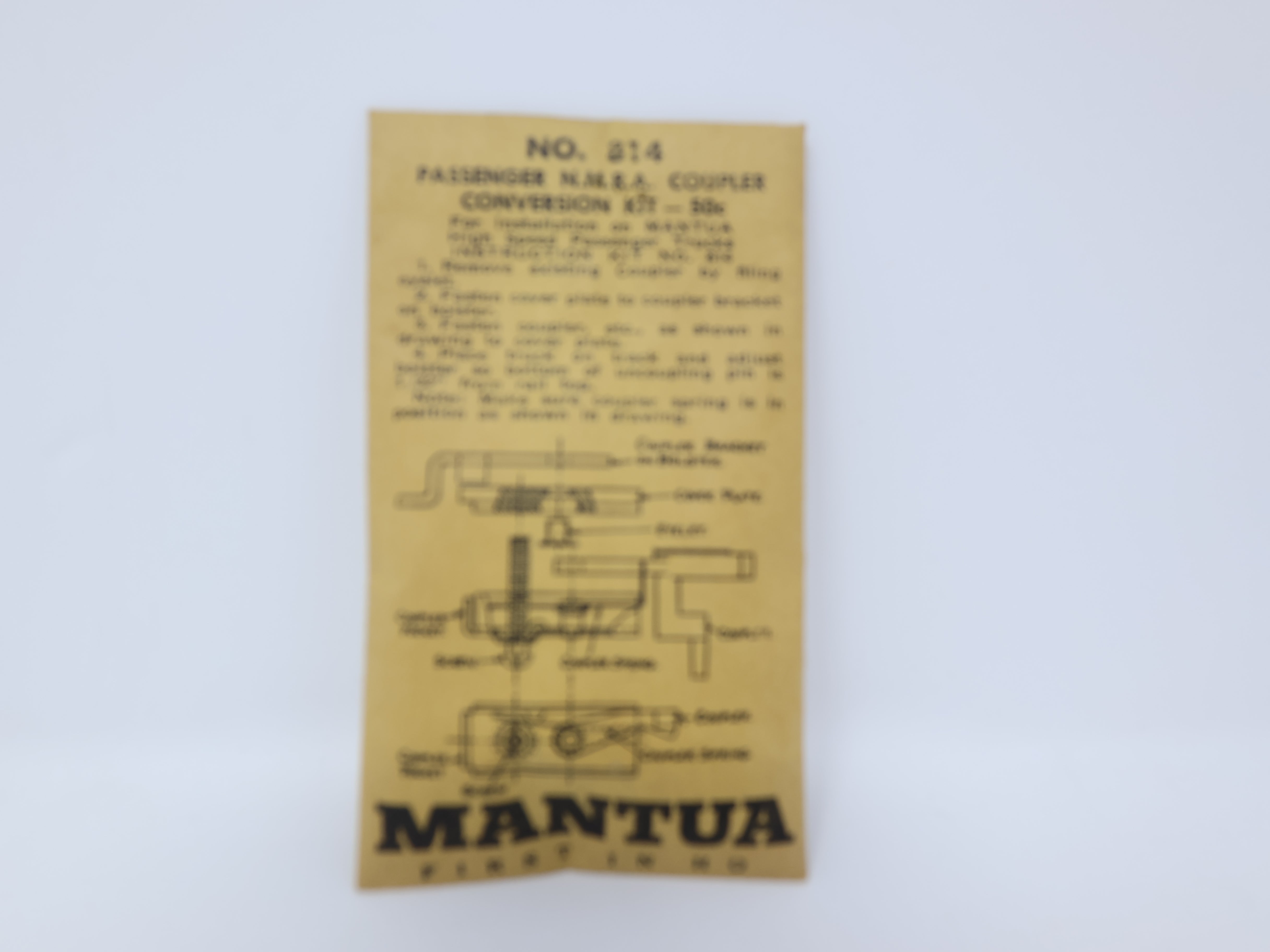 USED Mantua 814 HO Scale, Passenger NMRA Coupler Conversion Kit (sealed)