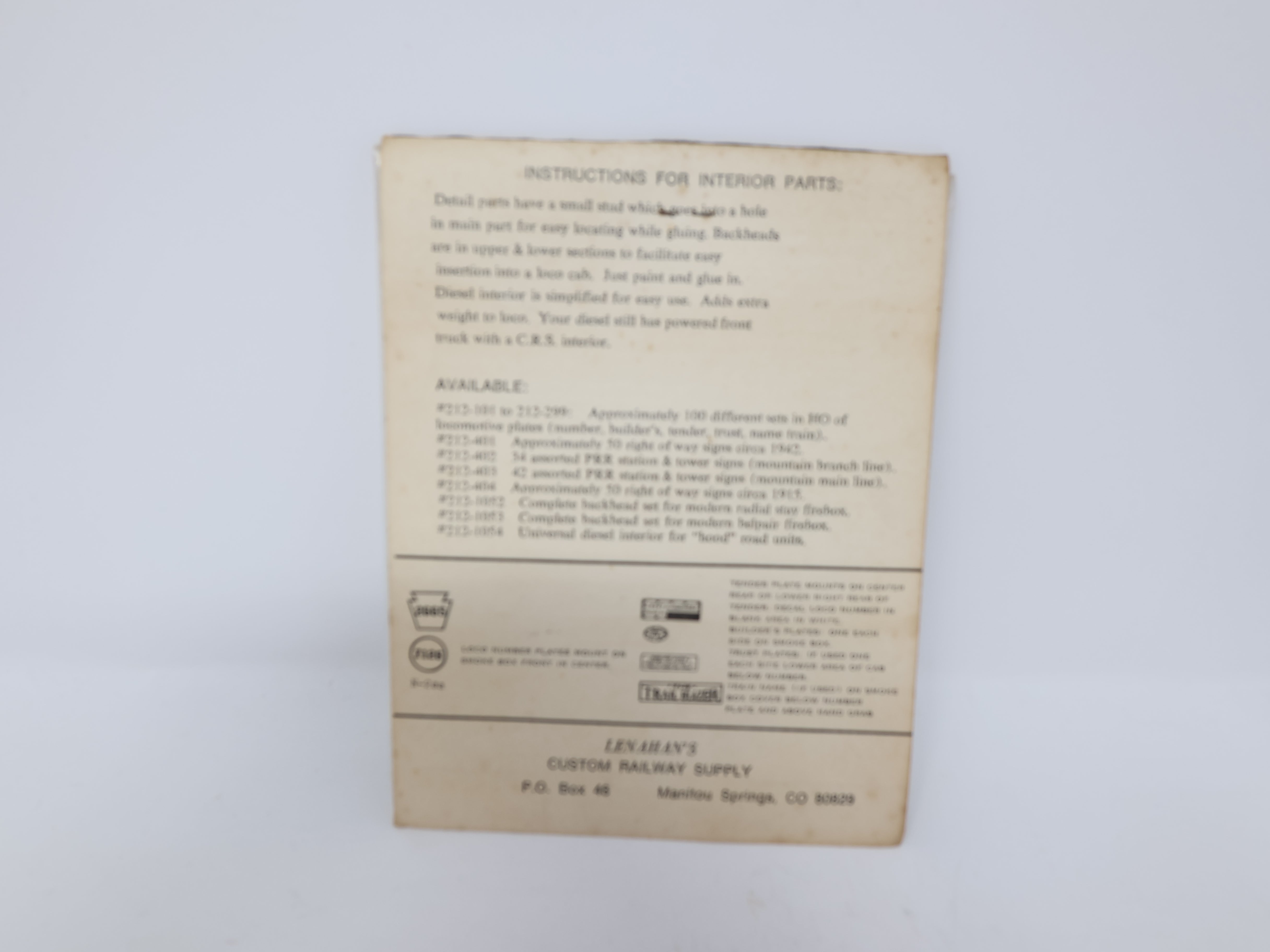 USED Lenahan's Custom Railway Supply 1056 HO Scale, Brass Diaphragms (sealed)