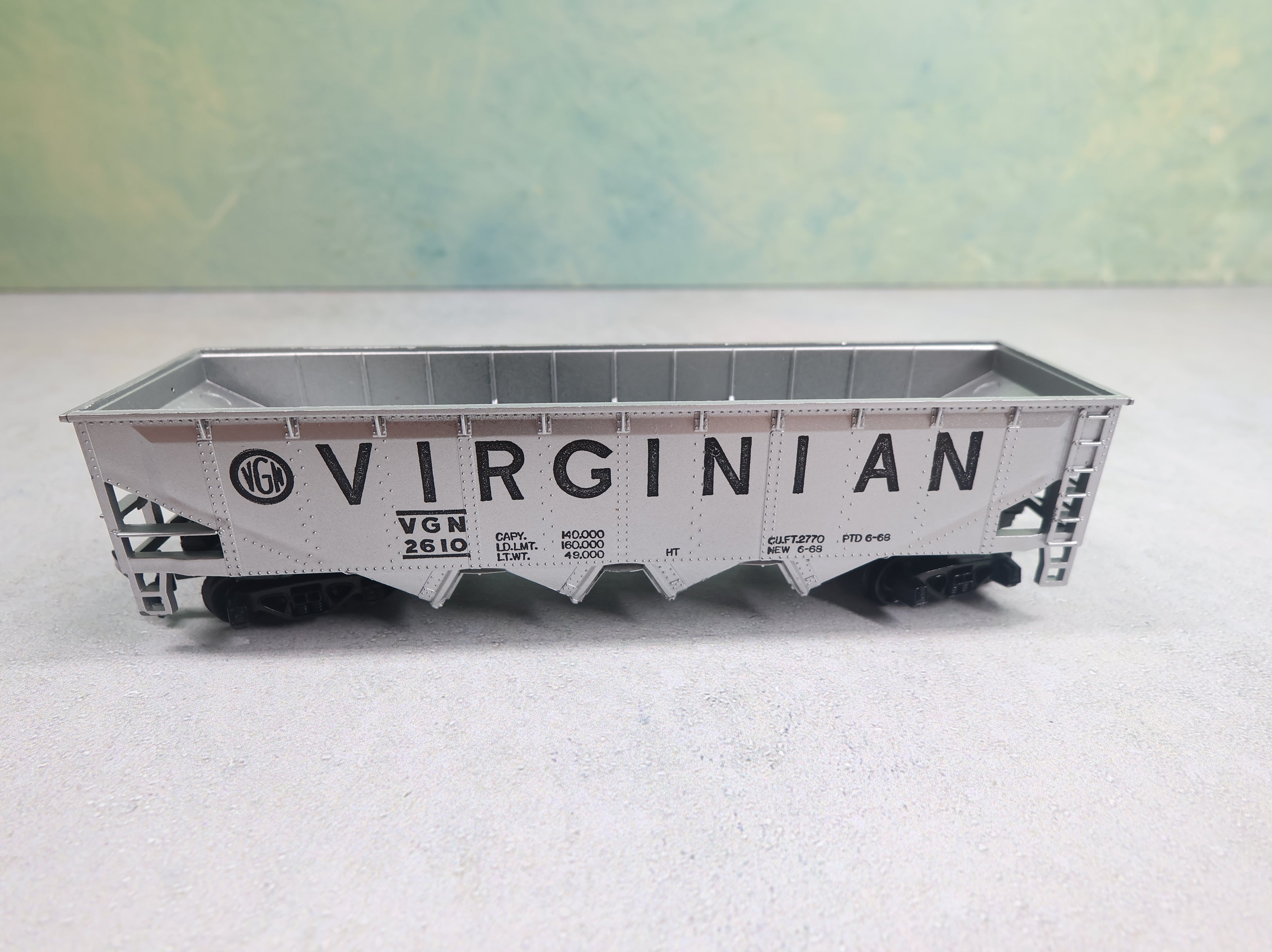 USED Tyco HO Scale Quad Hopper Virginian VGN #2610