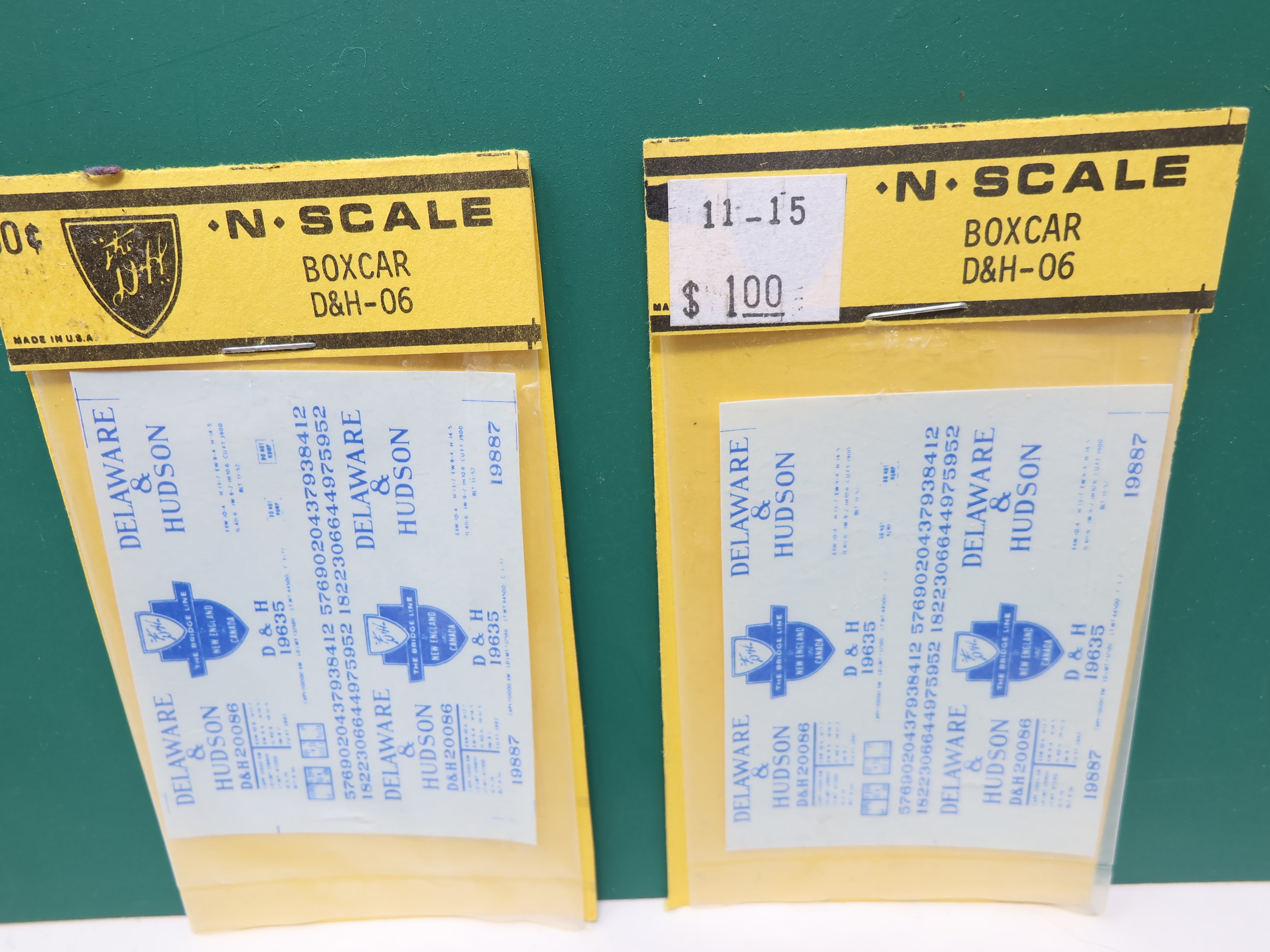 USED Northeast Decals N Scale, Lot of 2 packs of D&H Box Car Decals
