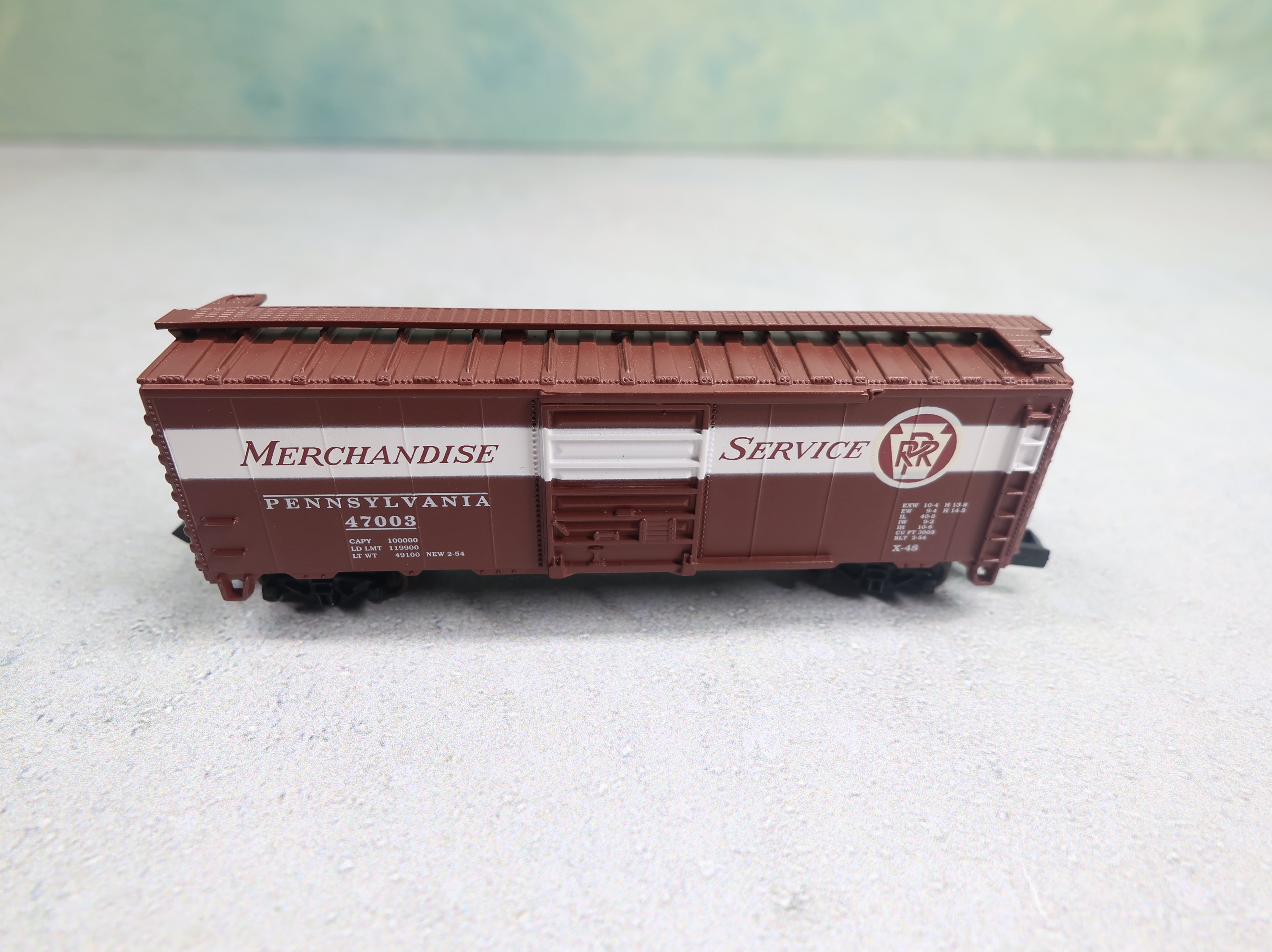 USED Atlas 34331 N Scale 40' Box Car Pennsylvania #47003 Merchandise Service