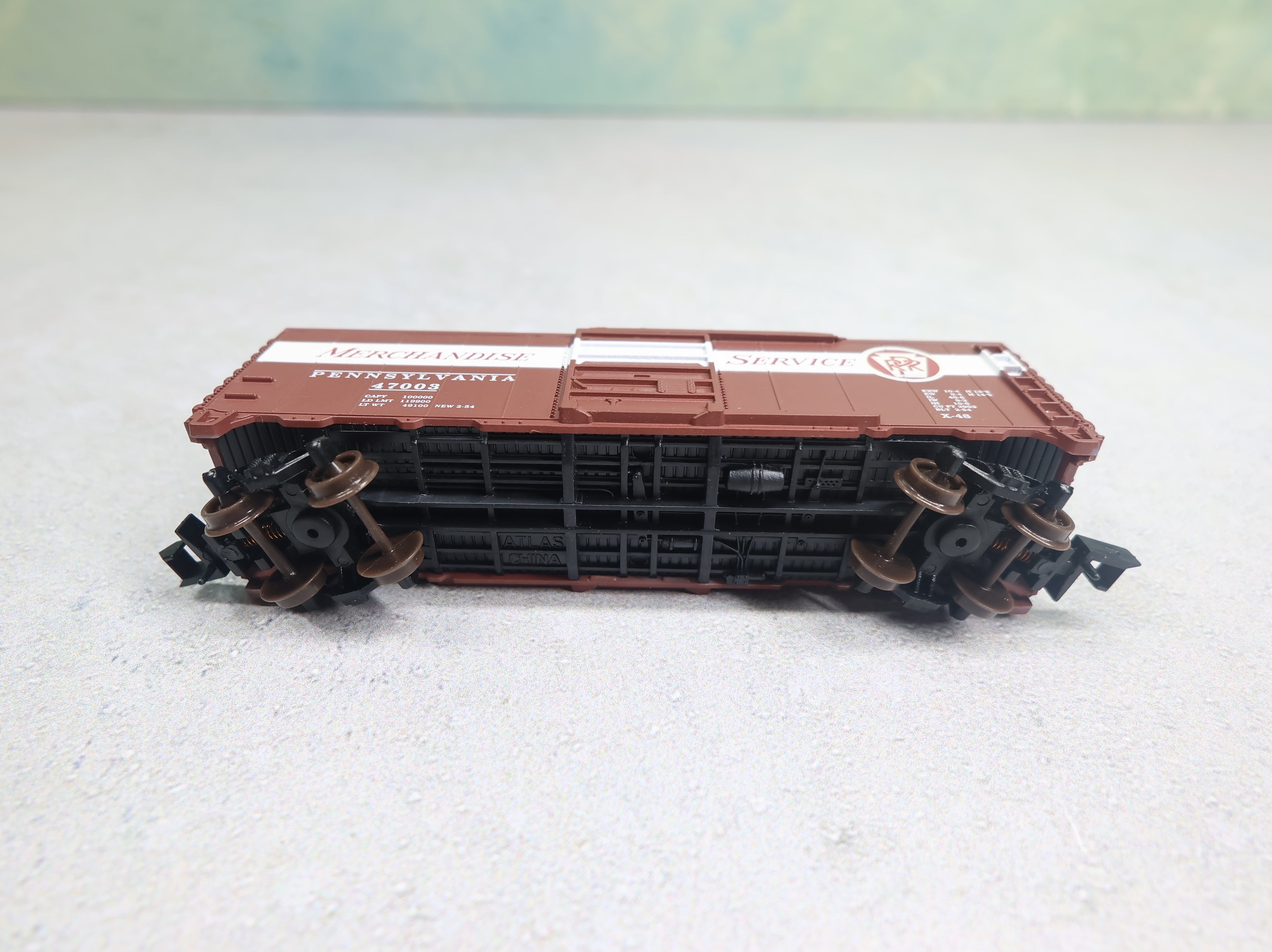 USED Atlas 34331 N Scale 40' Box Car Pennsylvania #47003 Merchandise Service