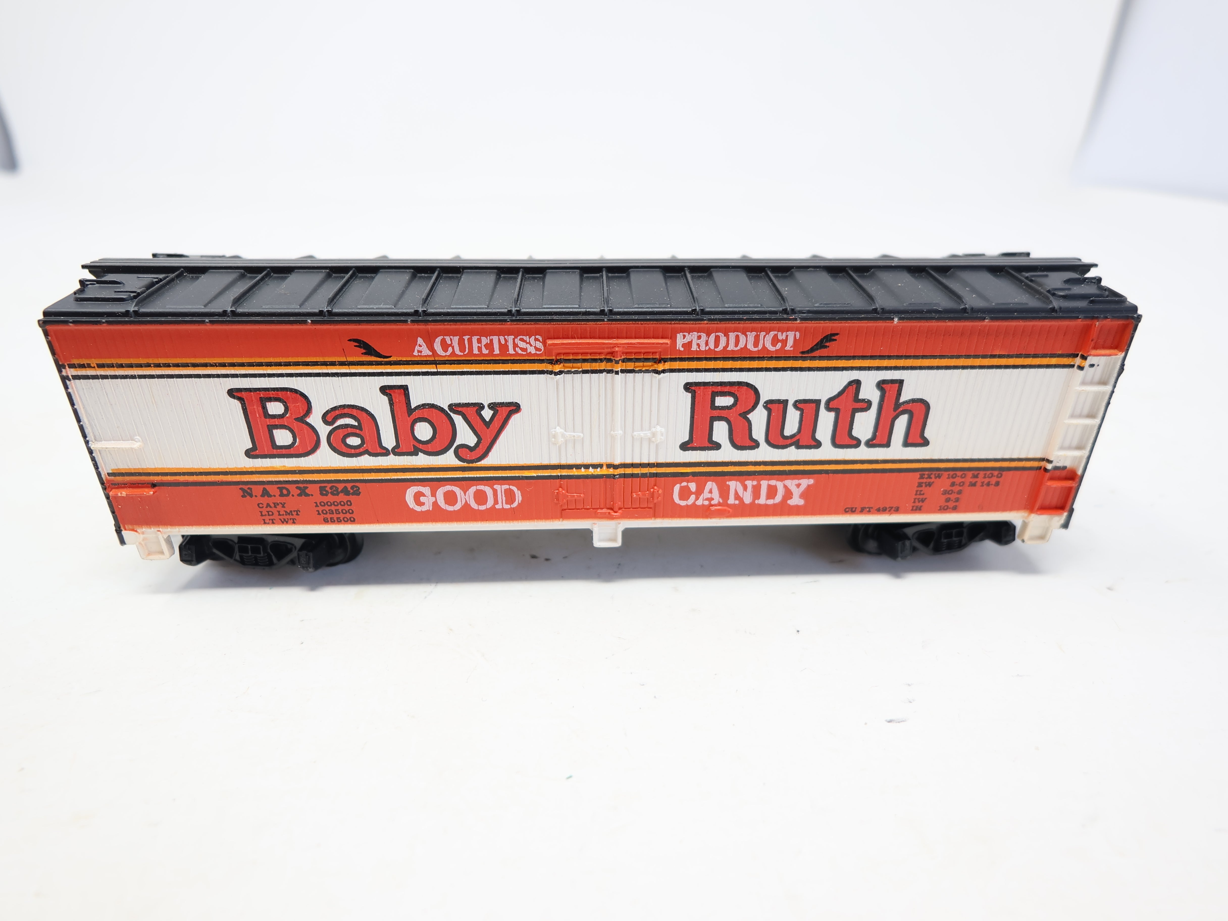 USED Tyco HO Scale, 40' Billboard Reefer, Baby Ruth NADX #5342