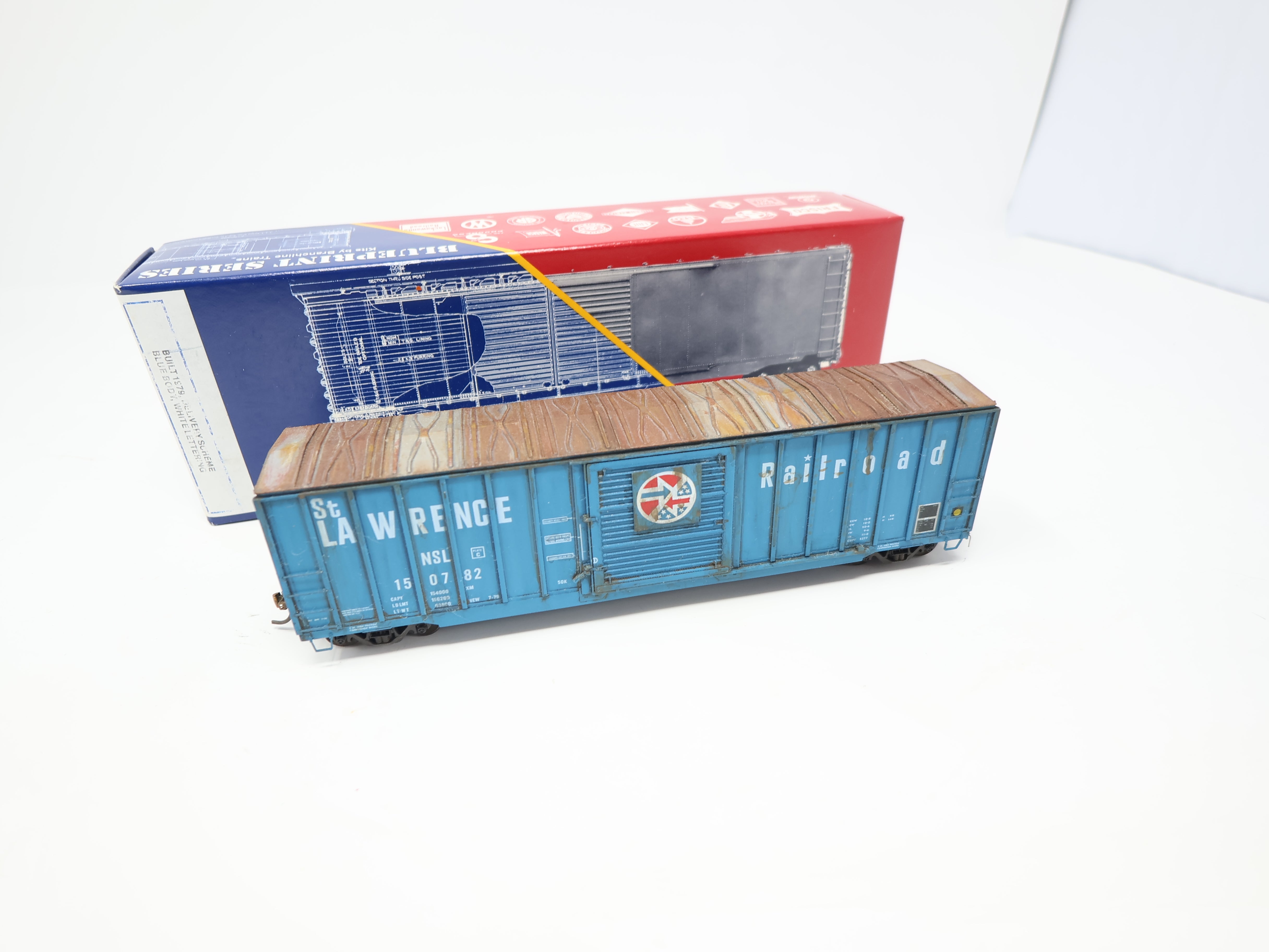 USED Branchline HO Scale, 50' Berwick Box Car, St. Lawrence Railroad NSL #150782, Weathered