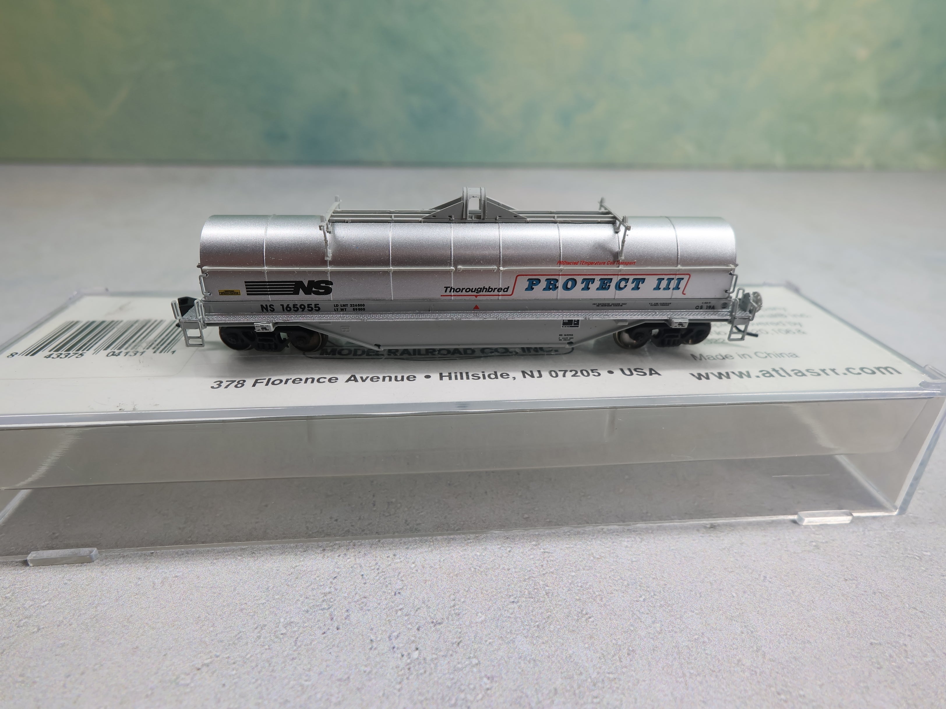 USED Atlas 50000855 N Scale 42' Coil Steel Car Norfolk Southern NS #165955 Knuckle Couplers