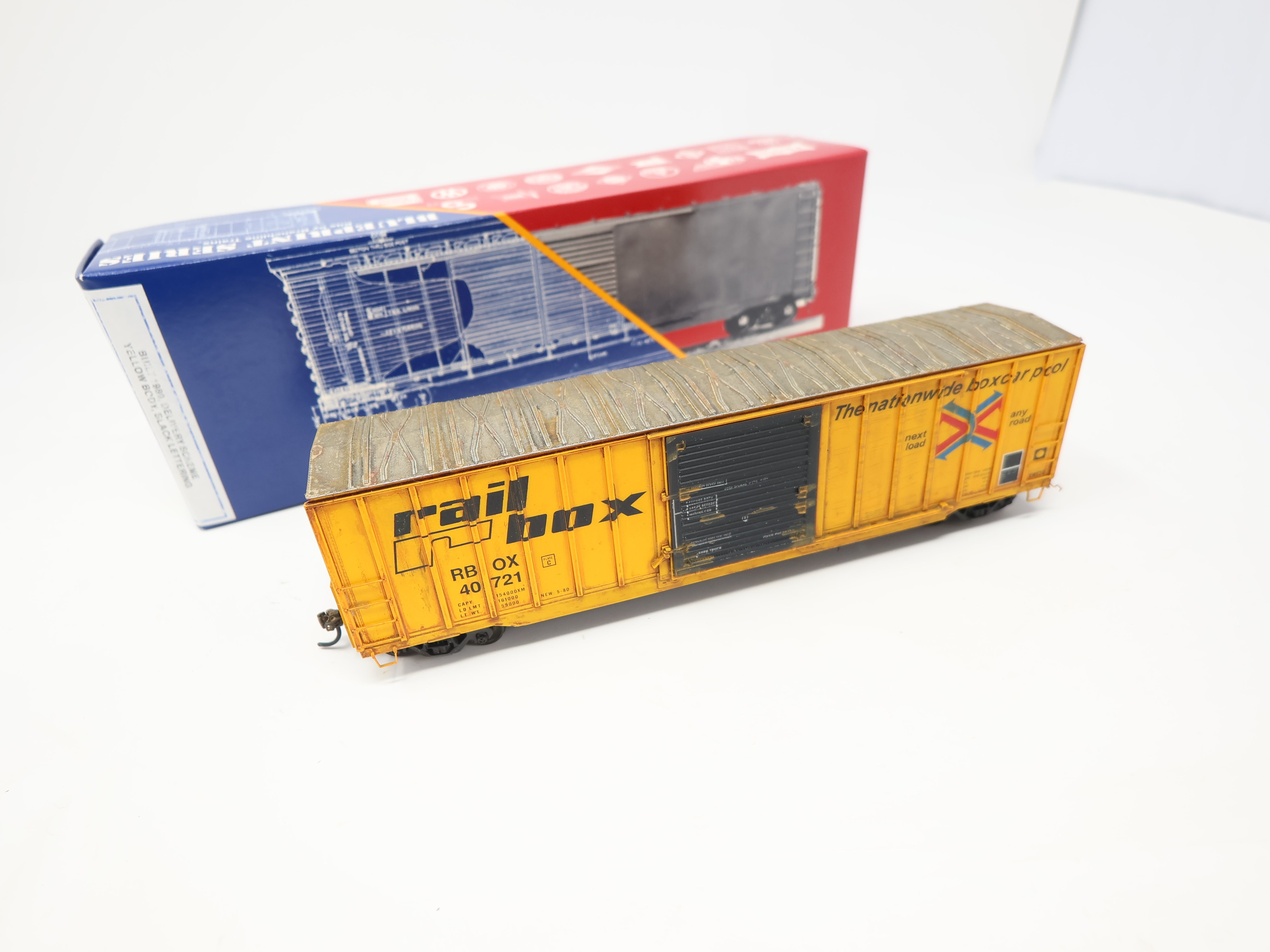 USED Branchline HO Scale, 50' Berwick Box Car, Railbox (TTX Corporation) RBOX #40721, Weathered