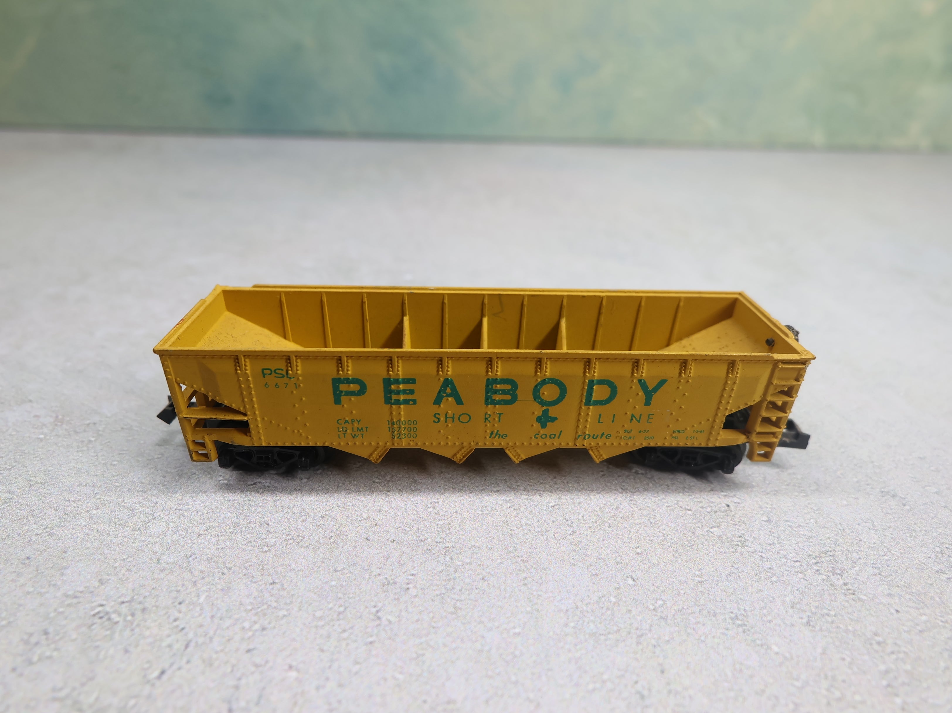 USED TRIX N Scale Quad Hopper Peabody PSL #6671