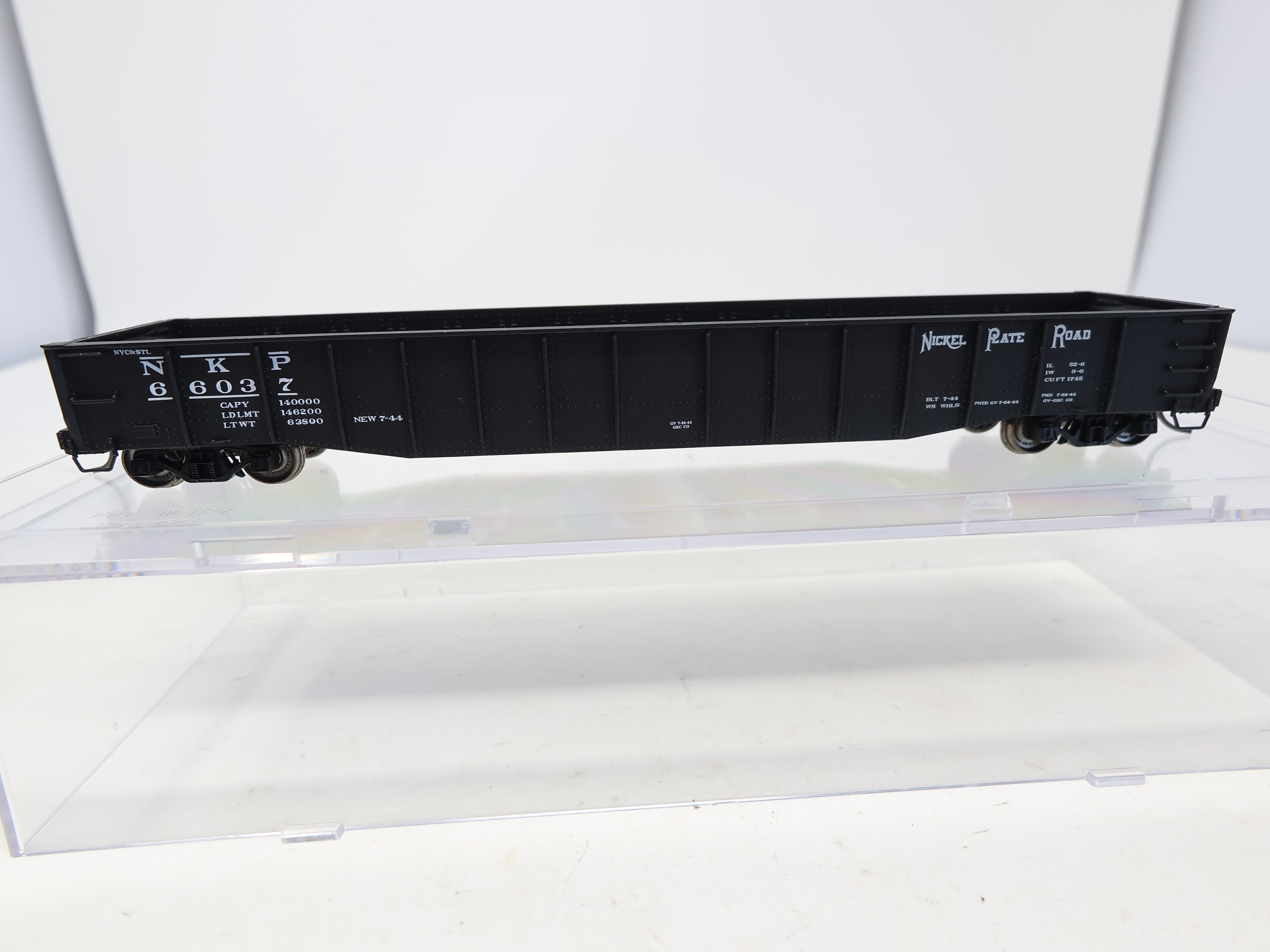 USED Life-Like HO Scale, 52' Drop End Mill Gondola, Nickel Plate Road NKP #66037