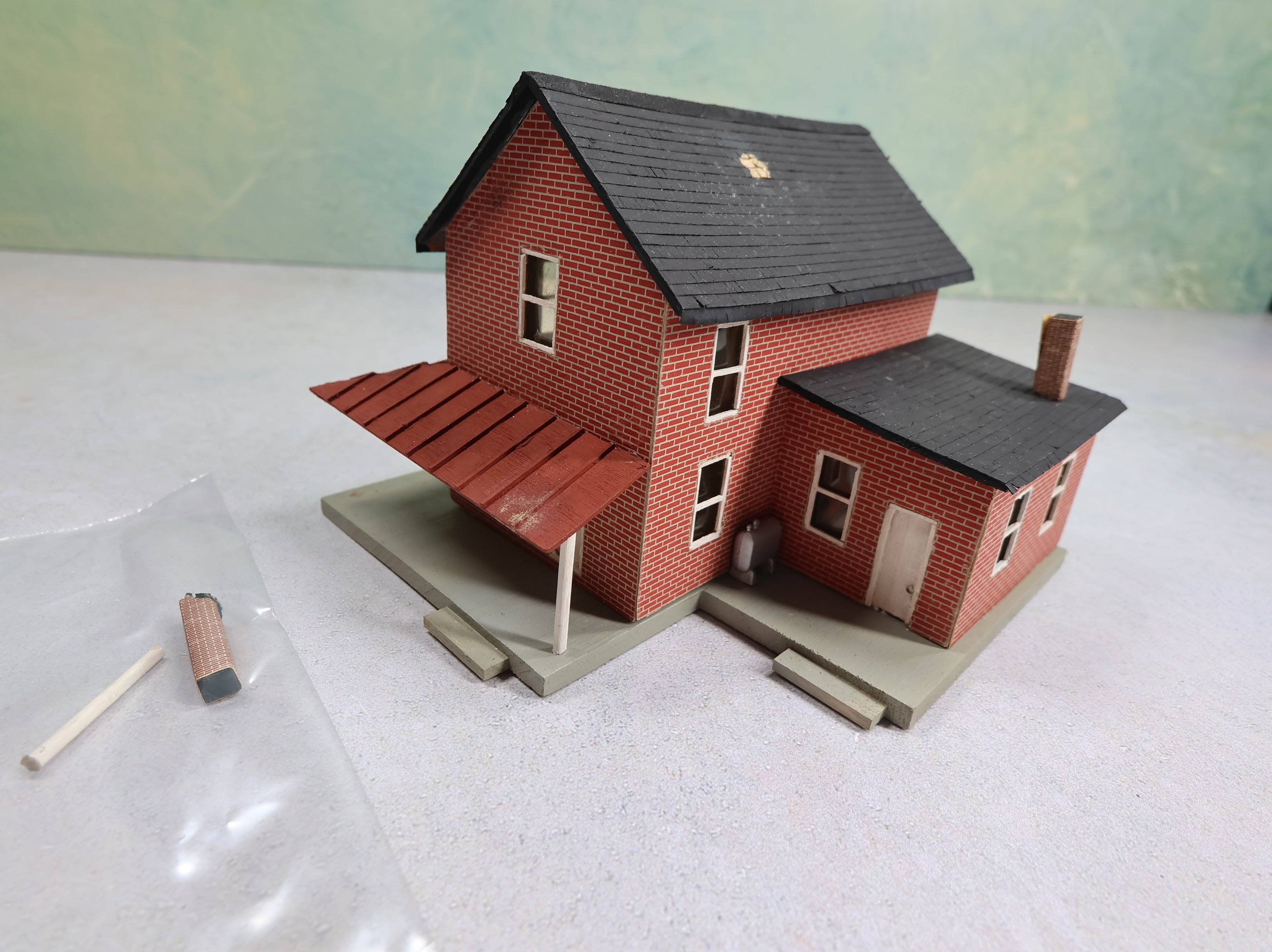 USED HO Scale Scratch Built Brick Home