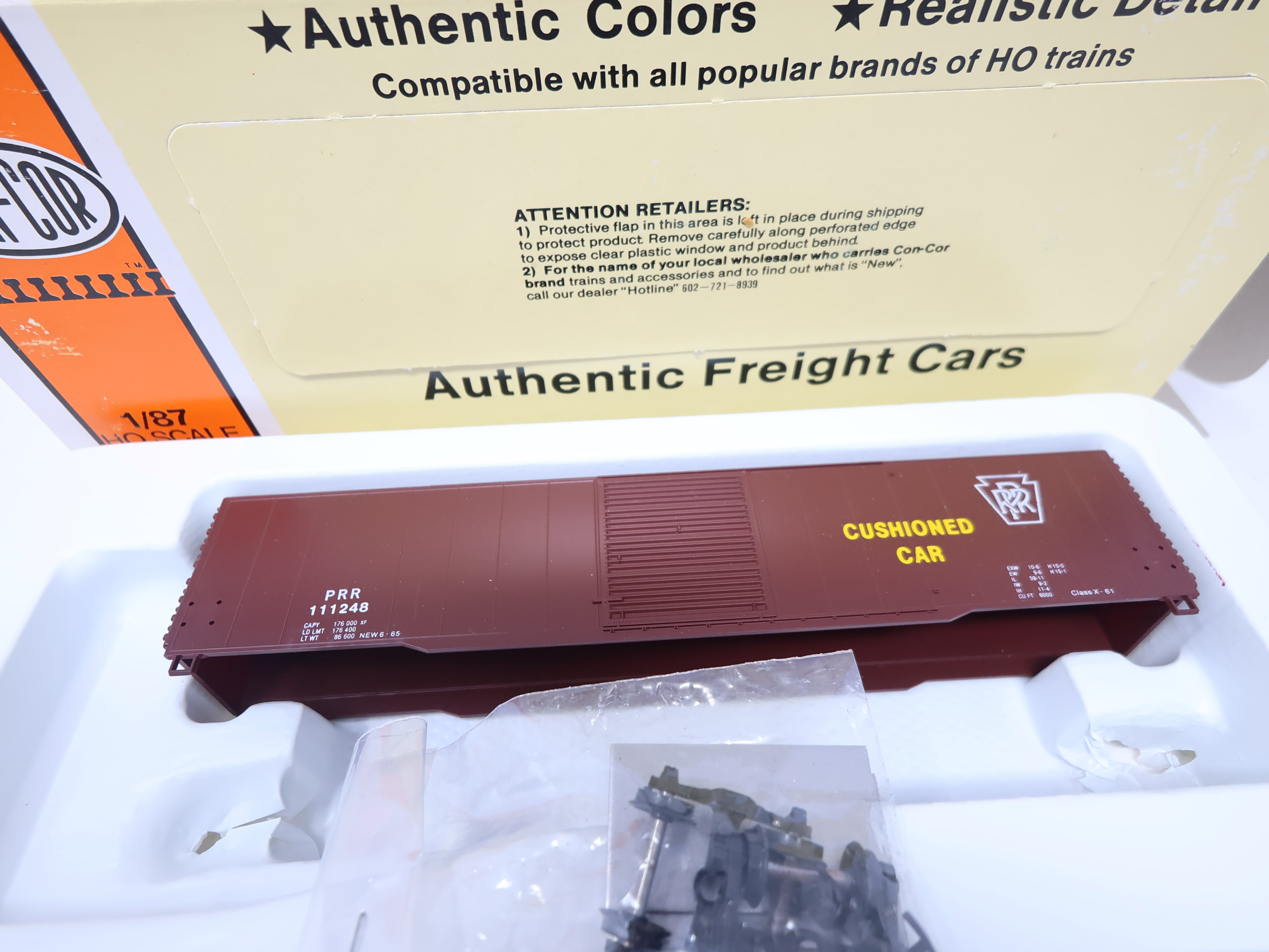 USED Con-Cor #1-551 HO Scale, 60' Box Car Car 7/12, Pennsylvania PRR #111248 (KIT)