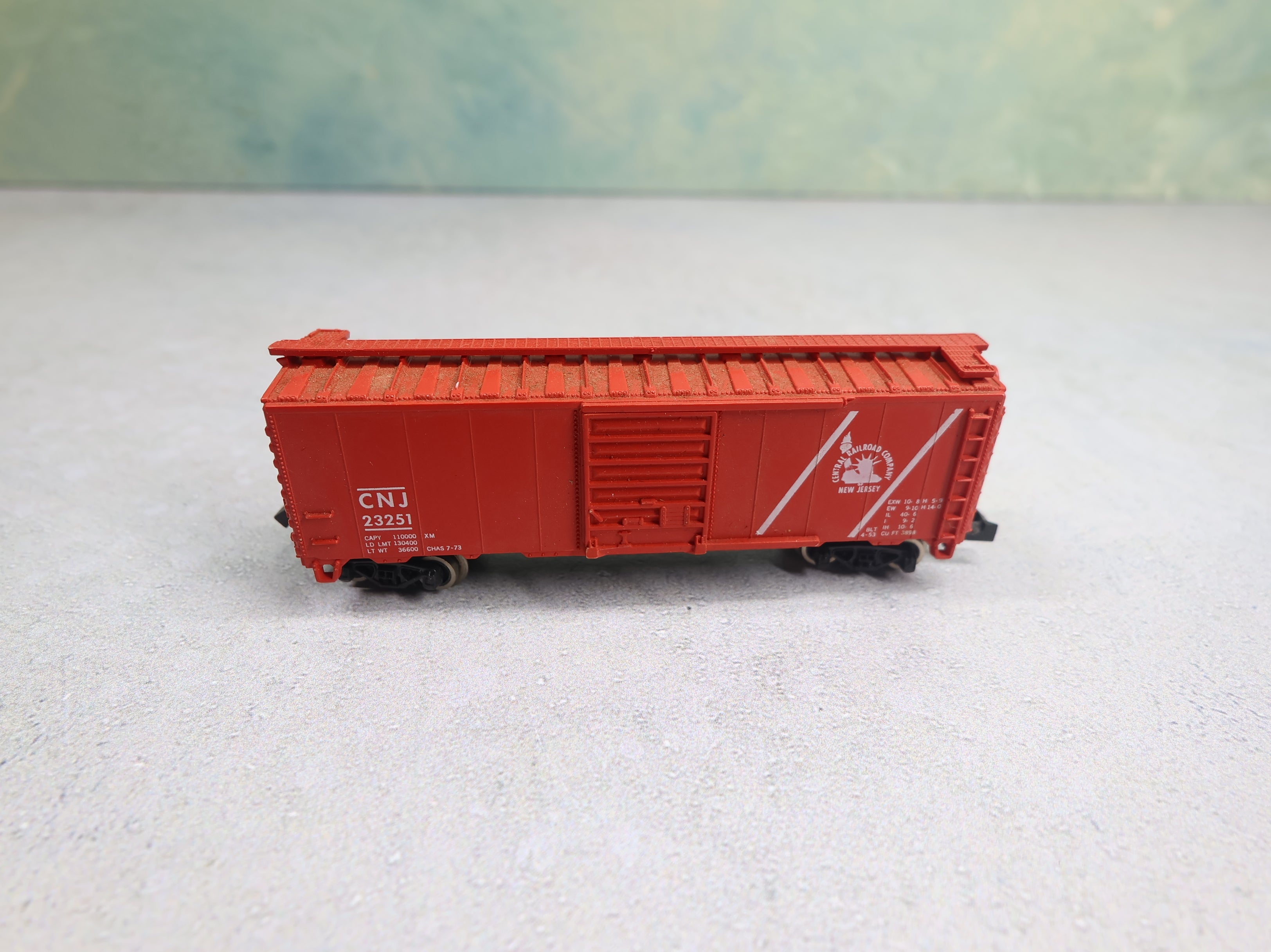 USED Atlas N Scale 40' Box Car Jersey Central CNJ #23251