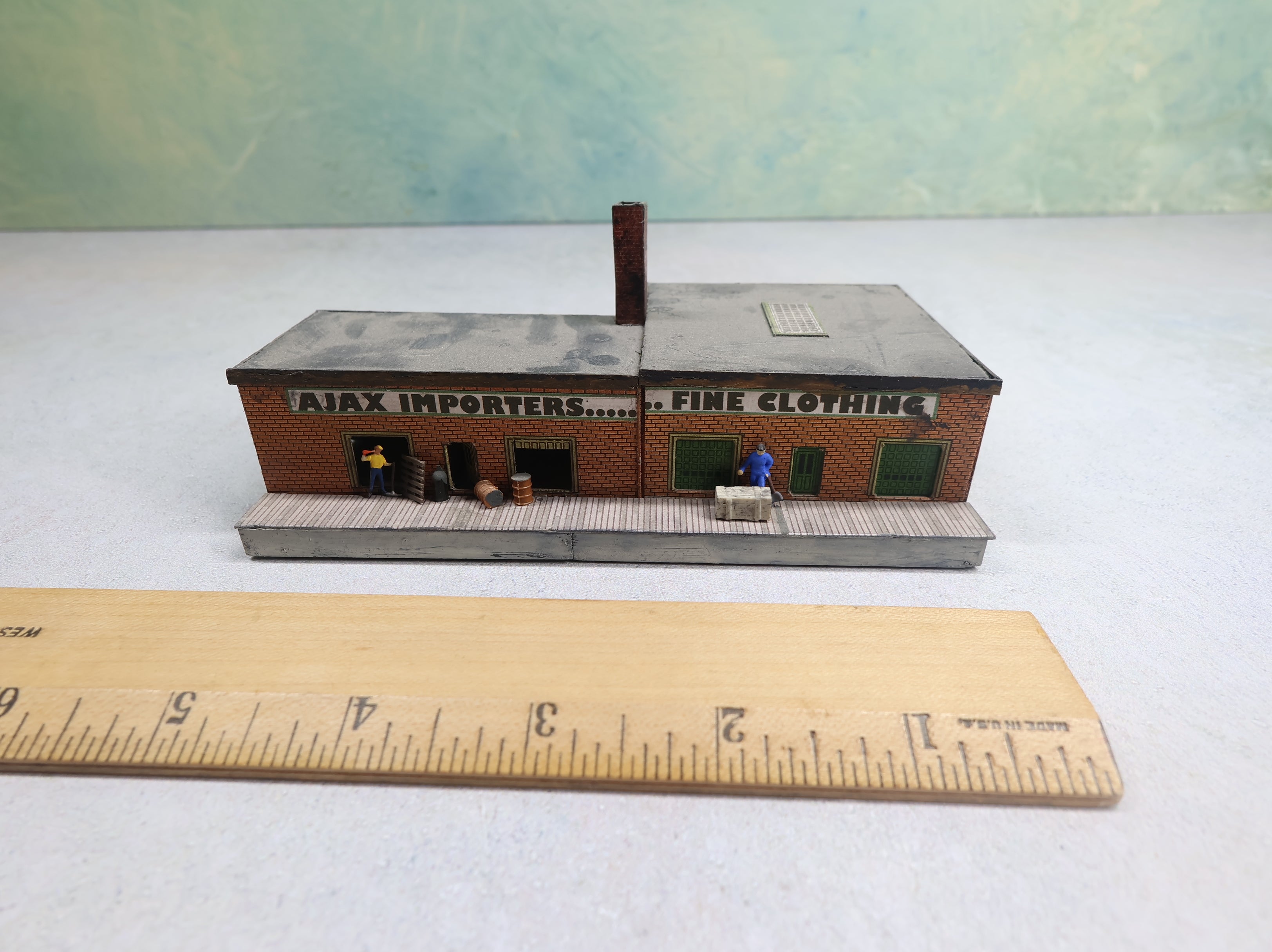 USED N Scale Ajax Importers Brick Warehouse Scratch Built