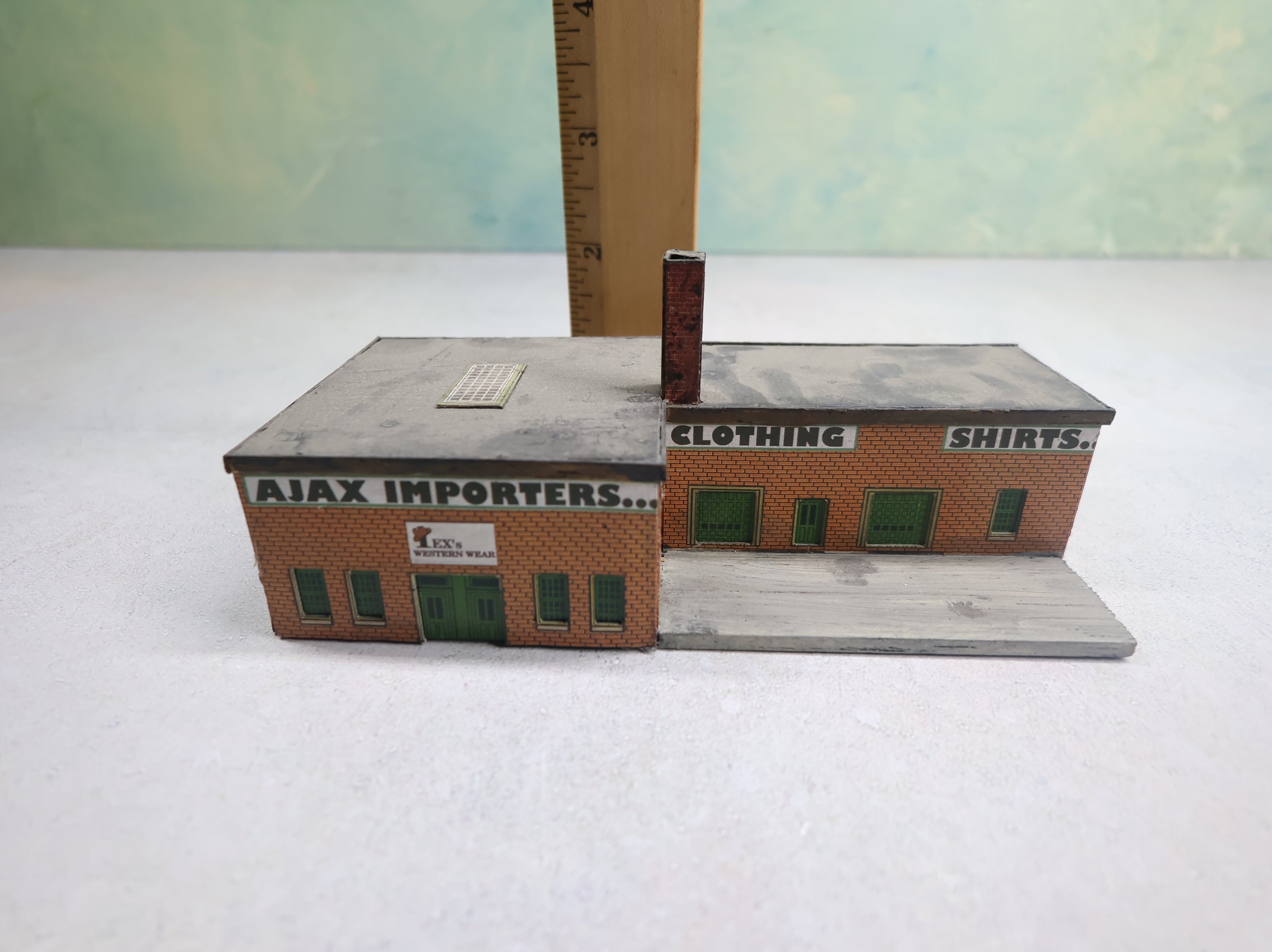 USED N Scale Ajax Importers Brick Warehouse Scratch Built