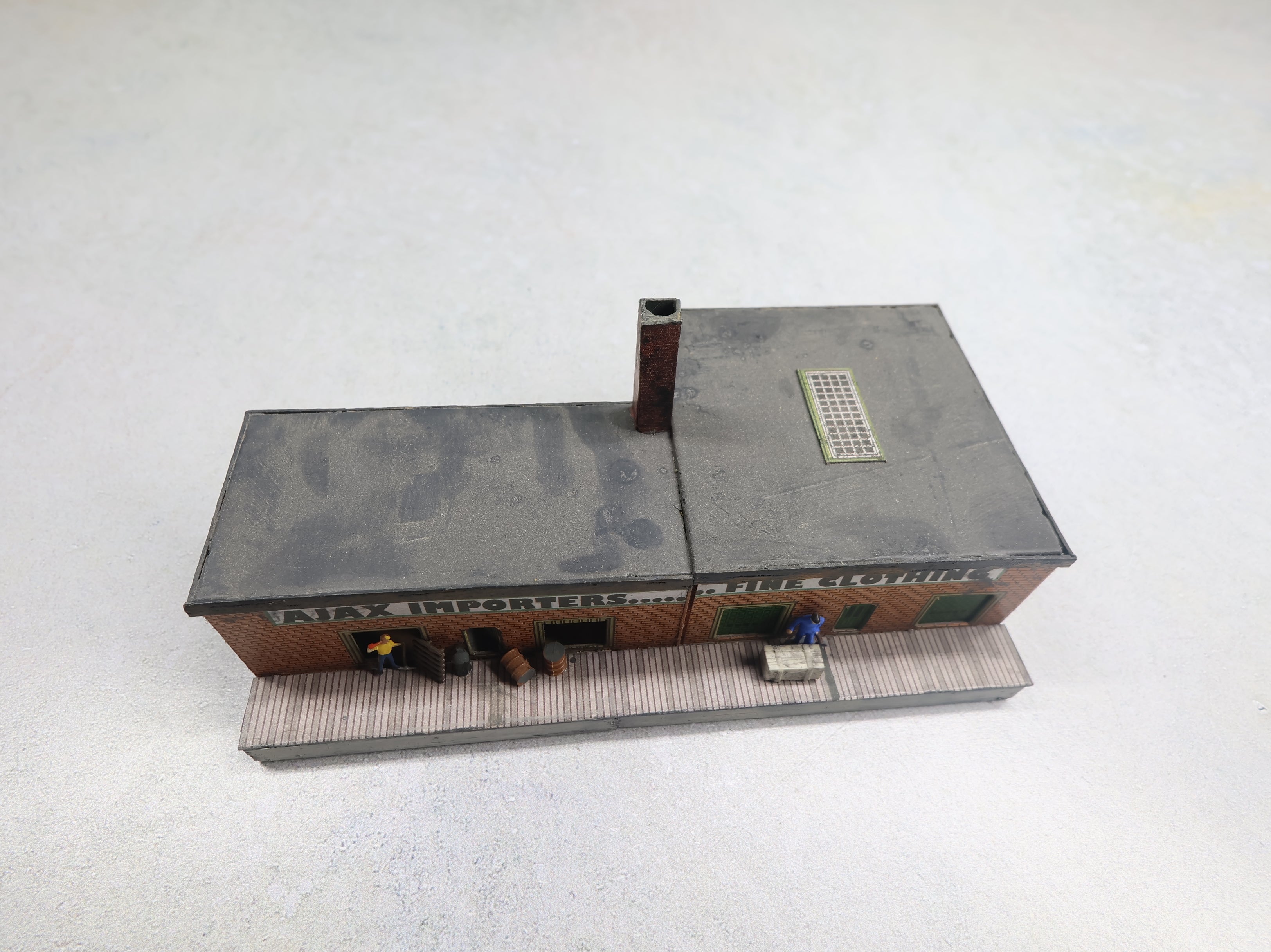 USED N Scale Ajax Importers Brick Warehouse Scratch Built