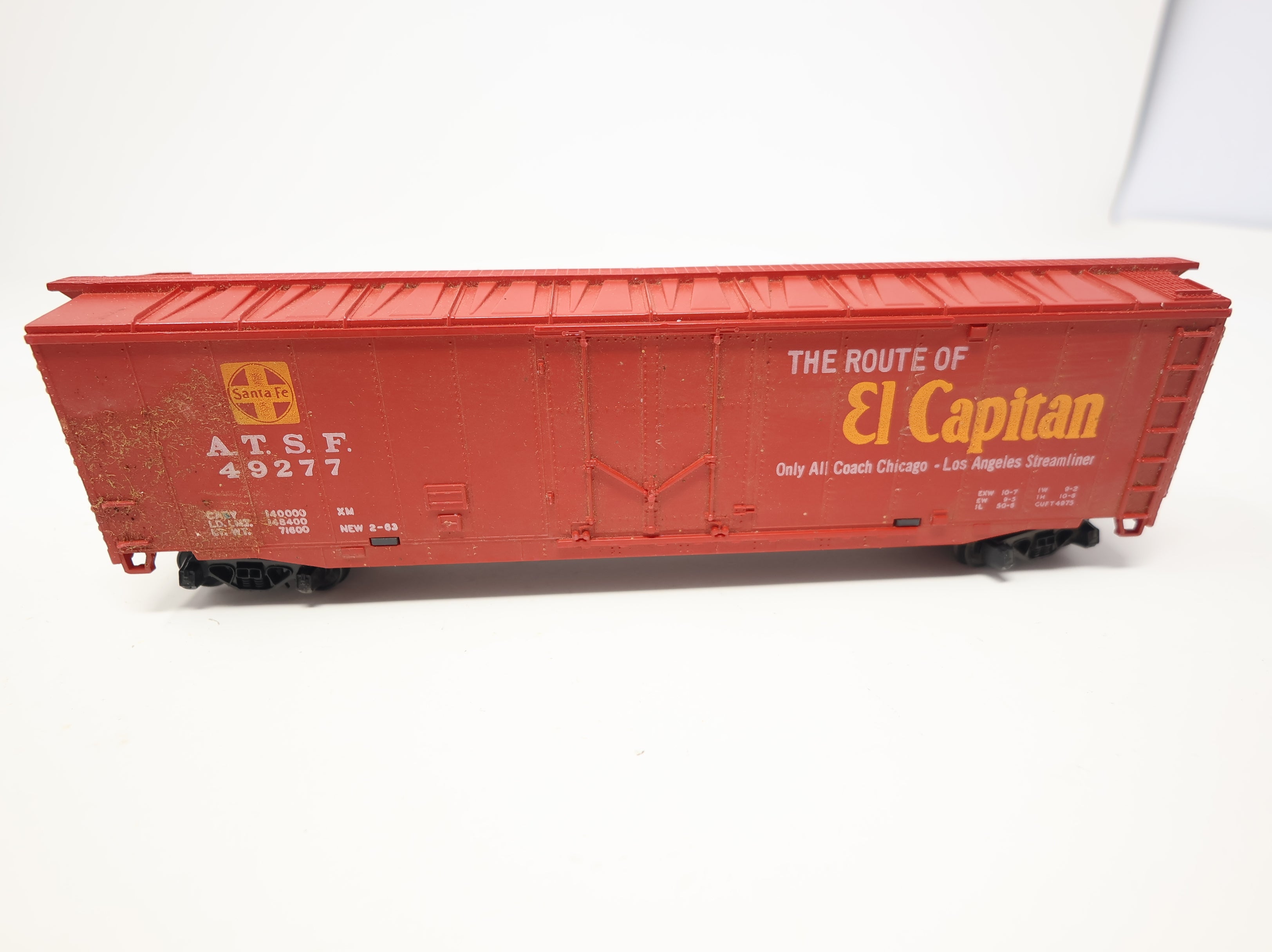 USED Tyco HO Scale 50' Box Car Santa Fe ATSF #49277