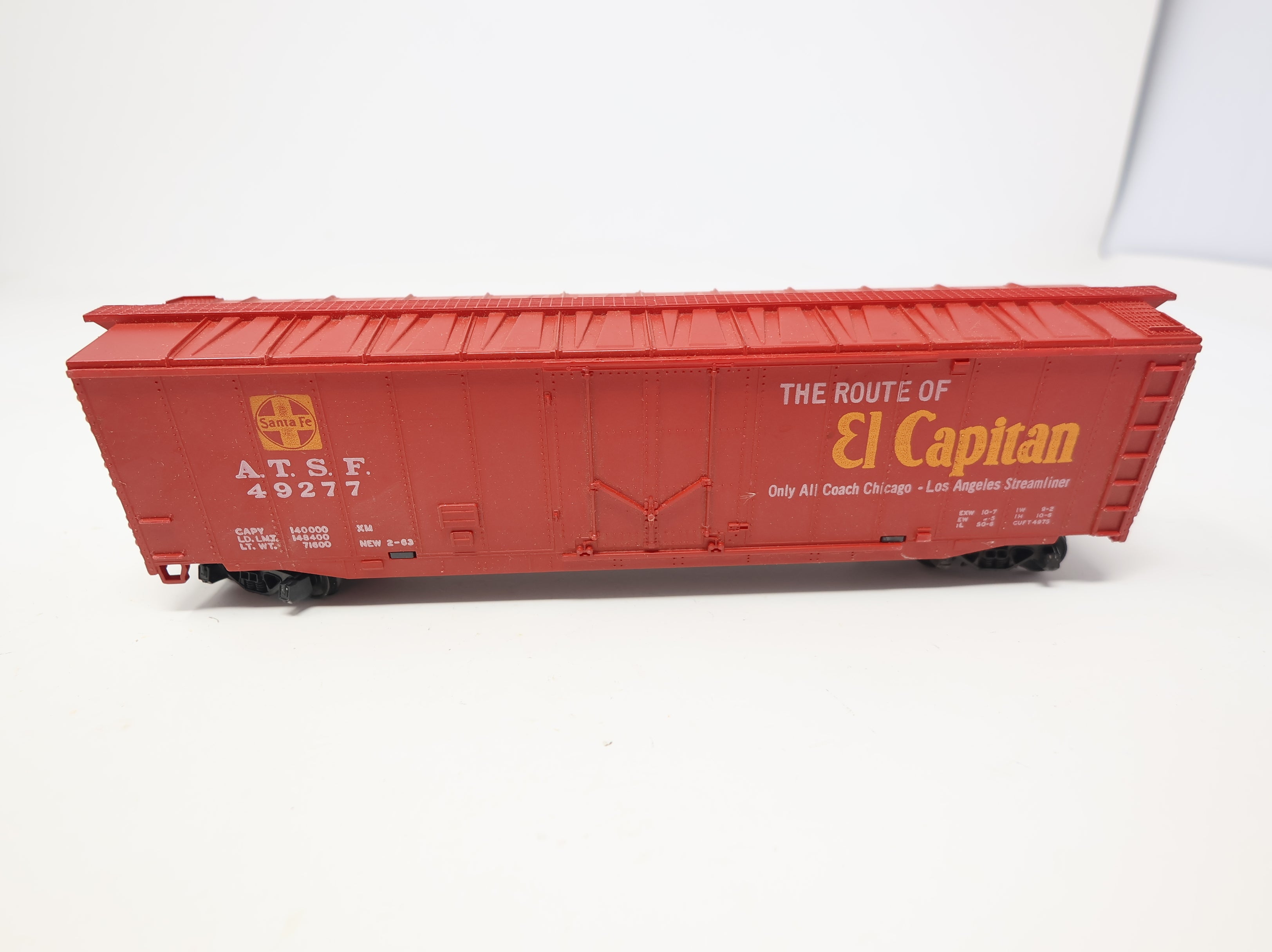 USED Tyco HO Scale 50' Box Car Santa Fe ATSF #49277