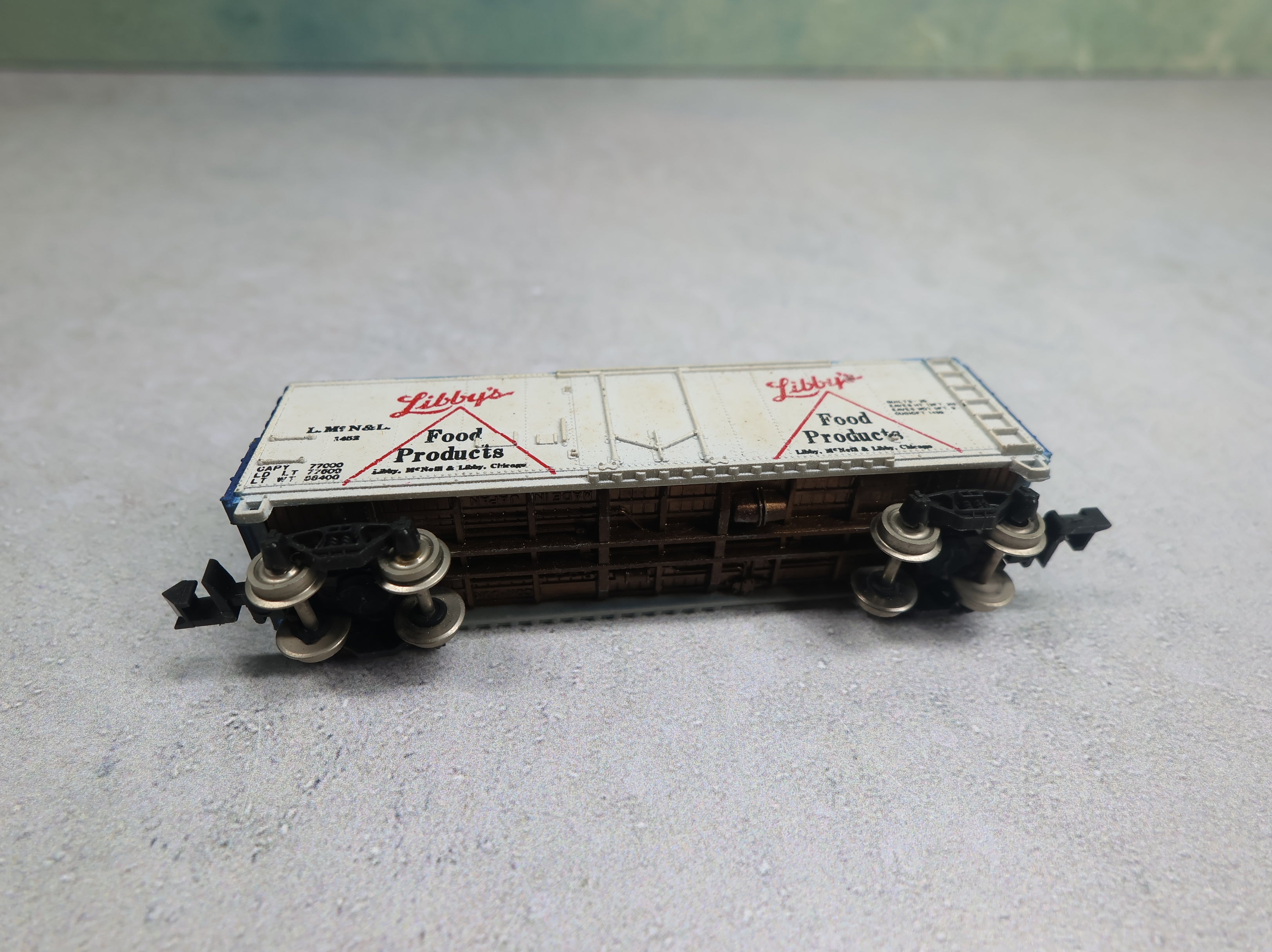 USED Con-Cor N Scale 40' Reefer Box Car Libby's Food Products #1452