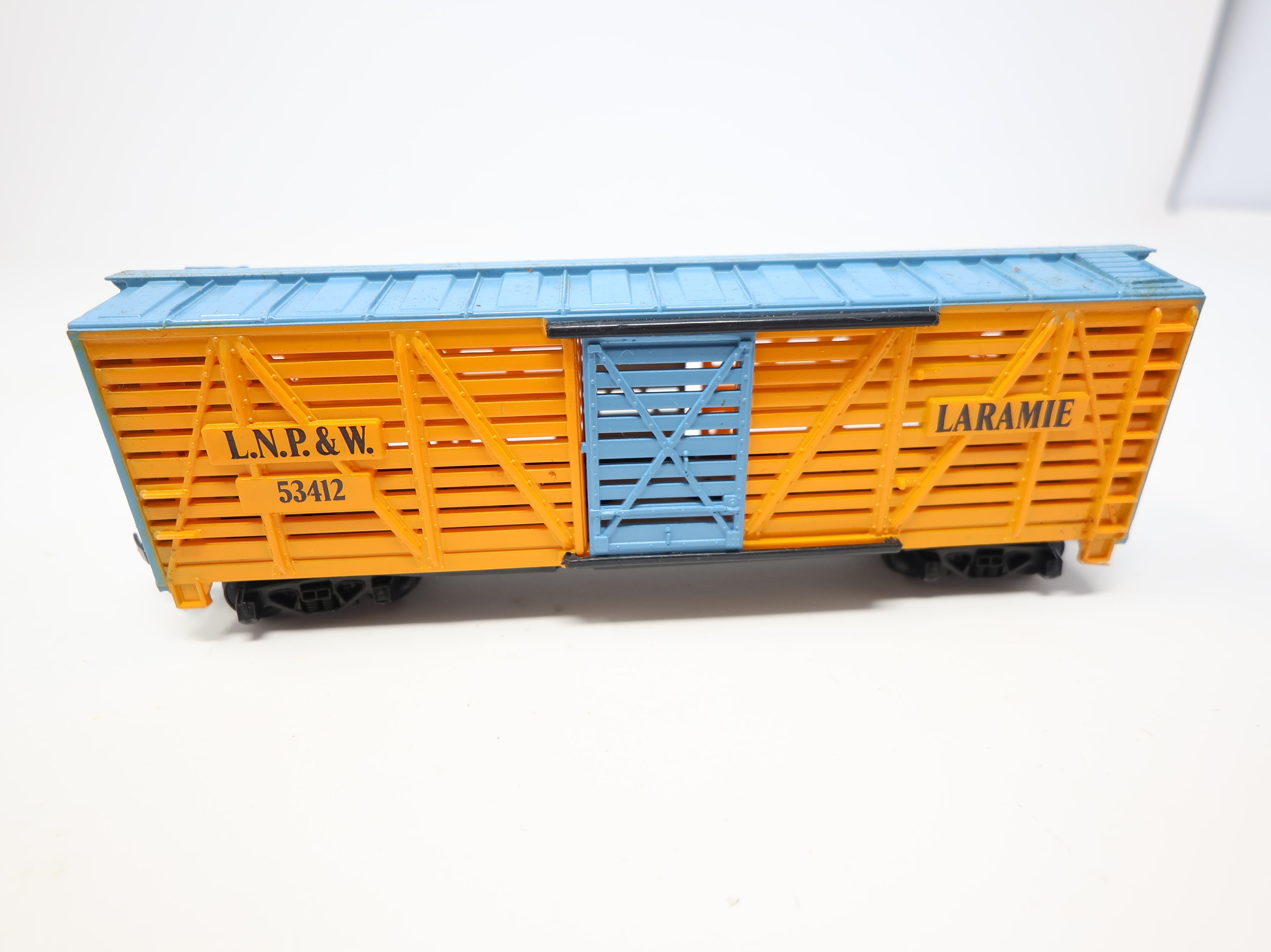USED Tyco HO Scale Cattle Stock Car Laramie LNP&W #53412
