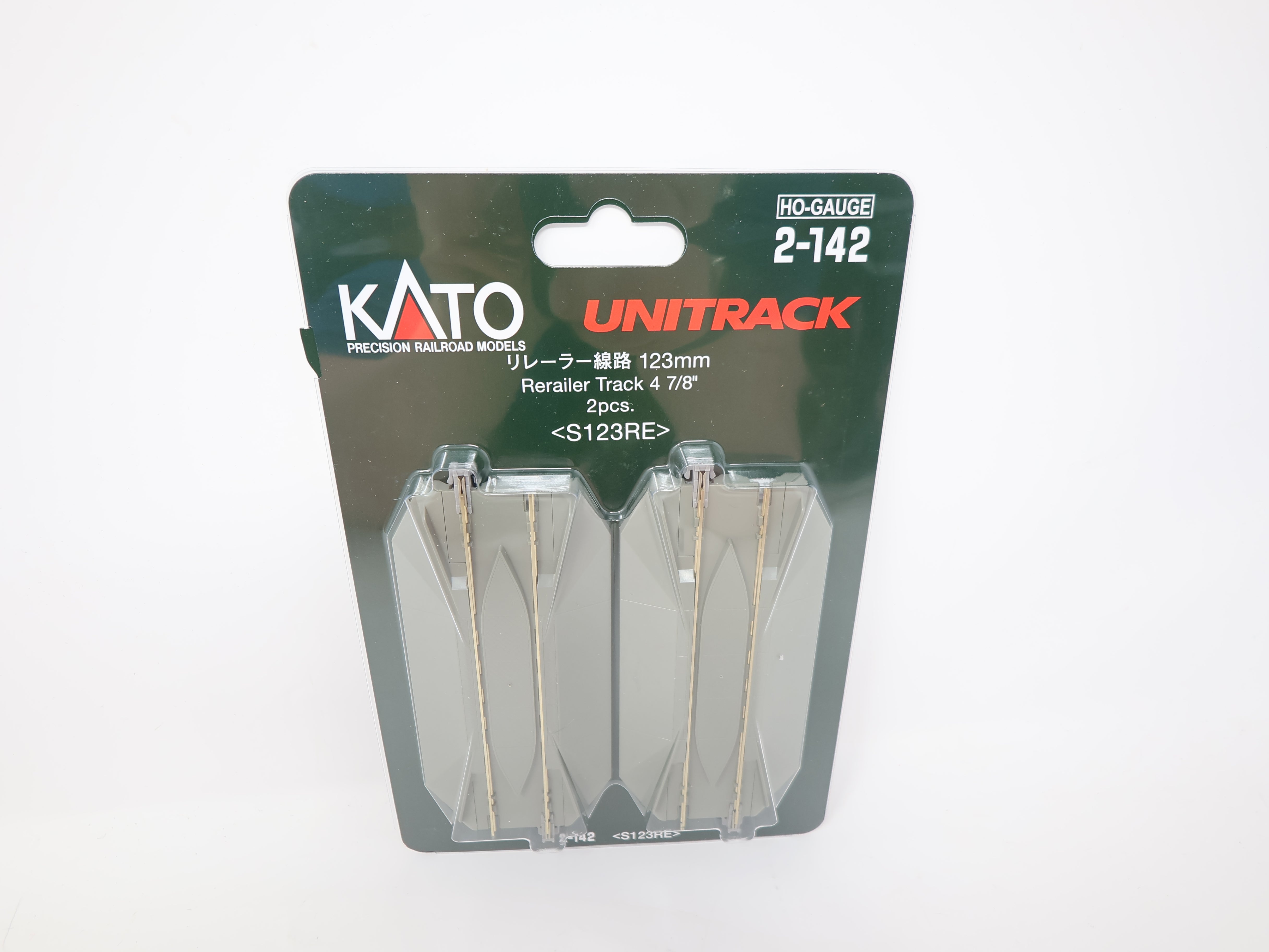 KATO 2-142 HO Scale, Unitrack 4 7/8" Rerailer Track (2), Code 83
