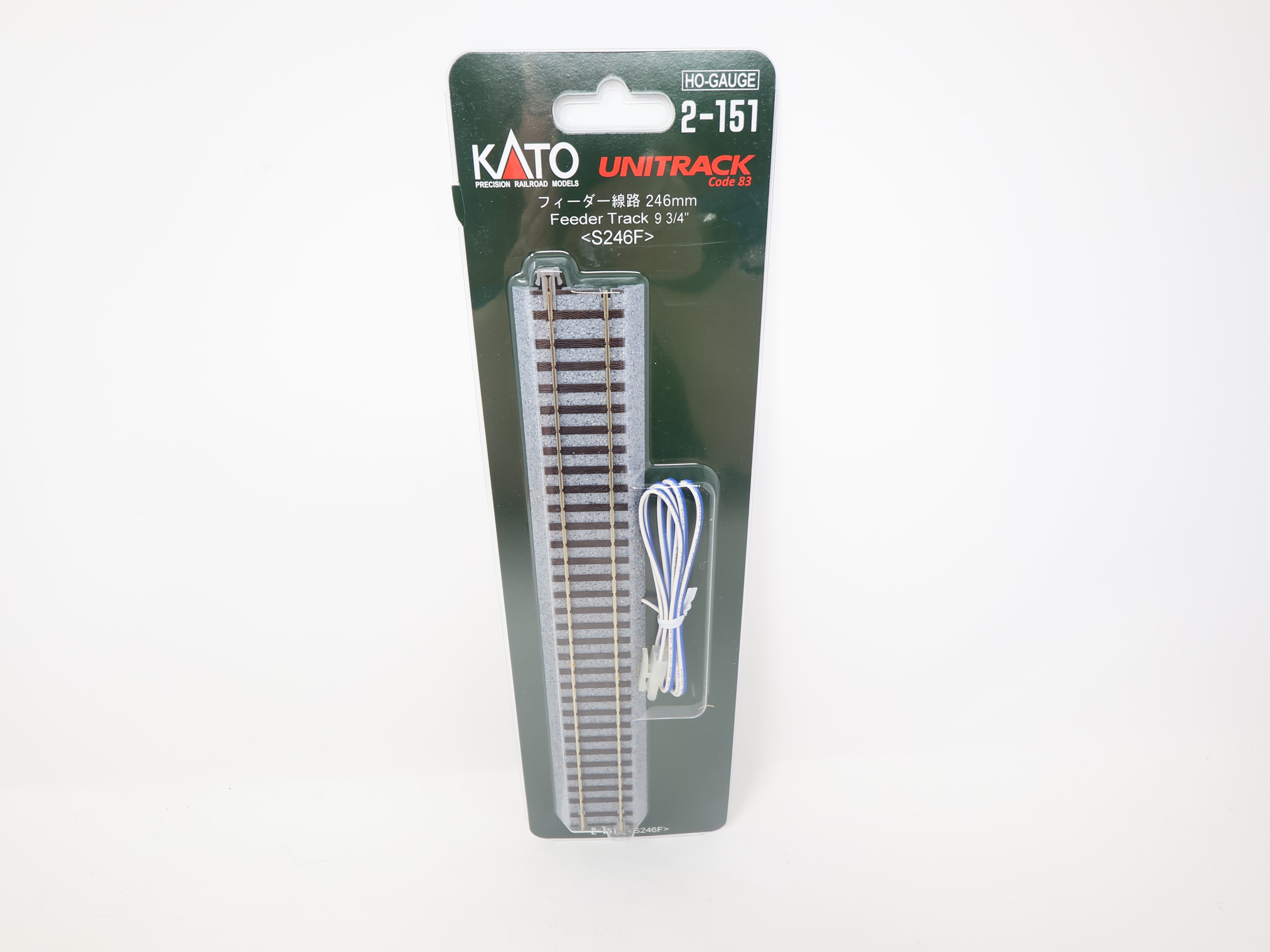 KATO 2-151 HO Scale, Unitrack 9 3/4" Feeder Track (1), Code 83