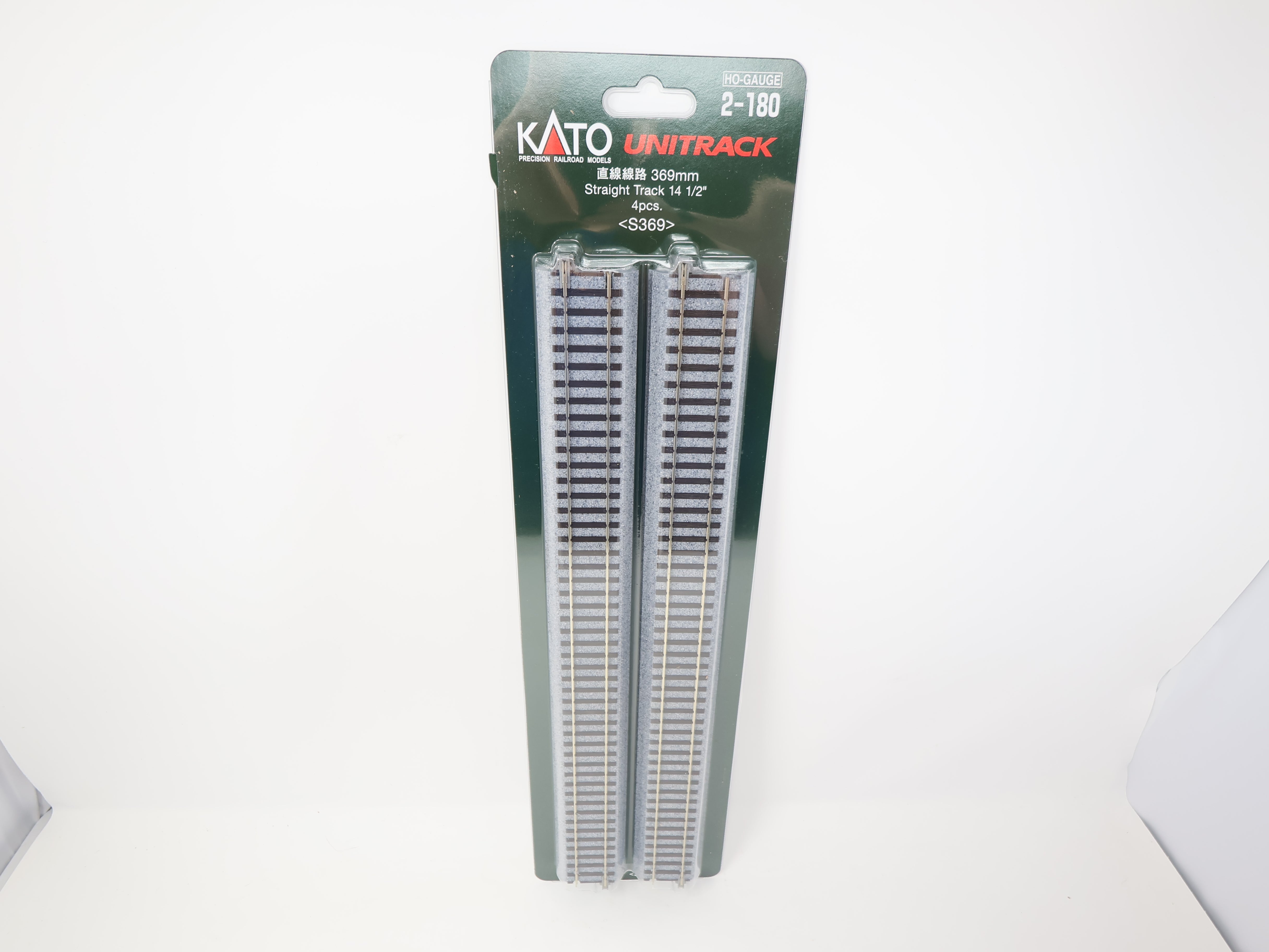 KATO 2-180 HO Scale, Unitrack 14 1/2" Straight Track (4), Code 83